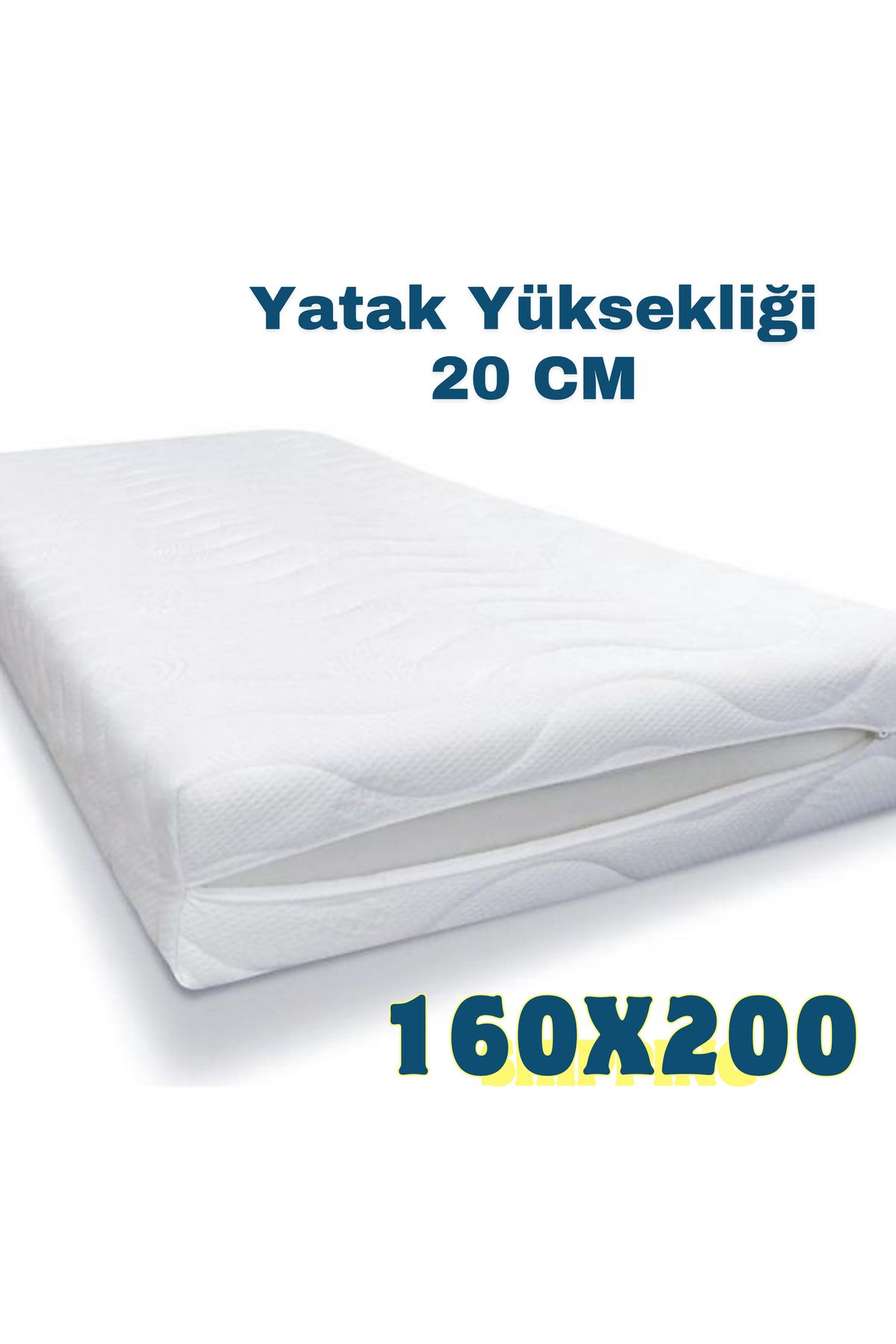 tıklasepetim Fermuarlı Örme Yatak Kılıfı 160*200 Ölçülü.Sıvı Geçirir.Yatak yüksekliği 20 cm