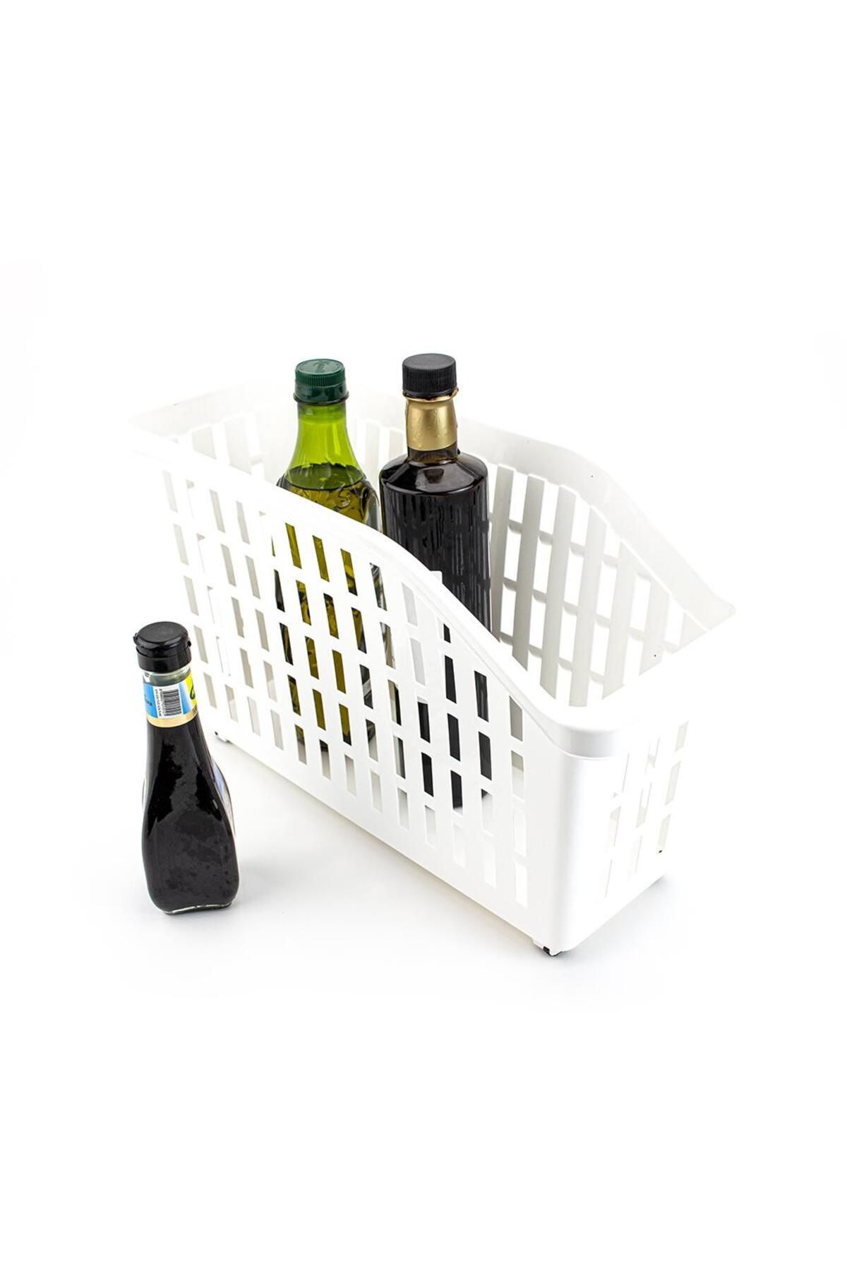 Dükkanönü-2 Pieces Transparent Wheeled Organizer Basket In-Cabinet Organizer Wheeled Organizer Basket 2