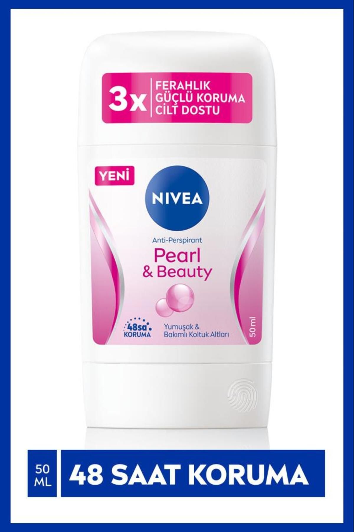 NIVEA Kadın Stick Deodorant Pearl&Beauty 50ml, Ter Kokusuna Karşı 48 Saat Koruma,Pürüzsüz Koltuk Altı