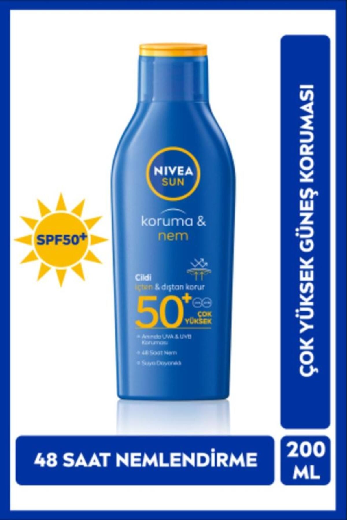 Sun Güneş Koruyucu Losyon 200ml, Spf50, Nemlendirici, Uva/uvb Koruması, Suya Dayanıklı