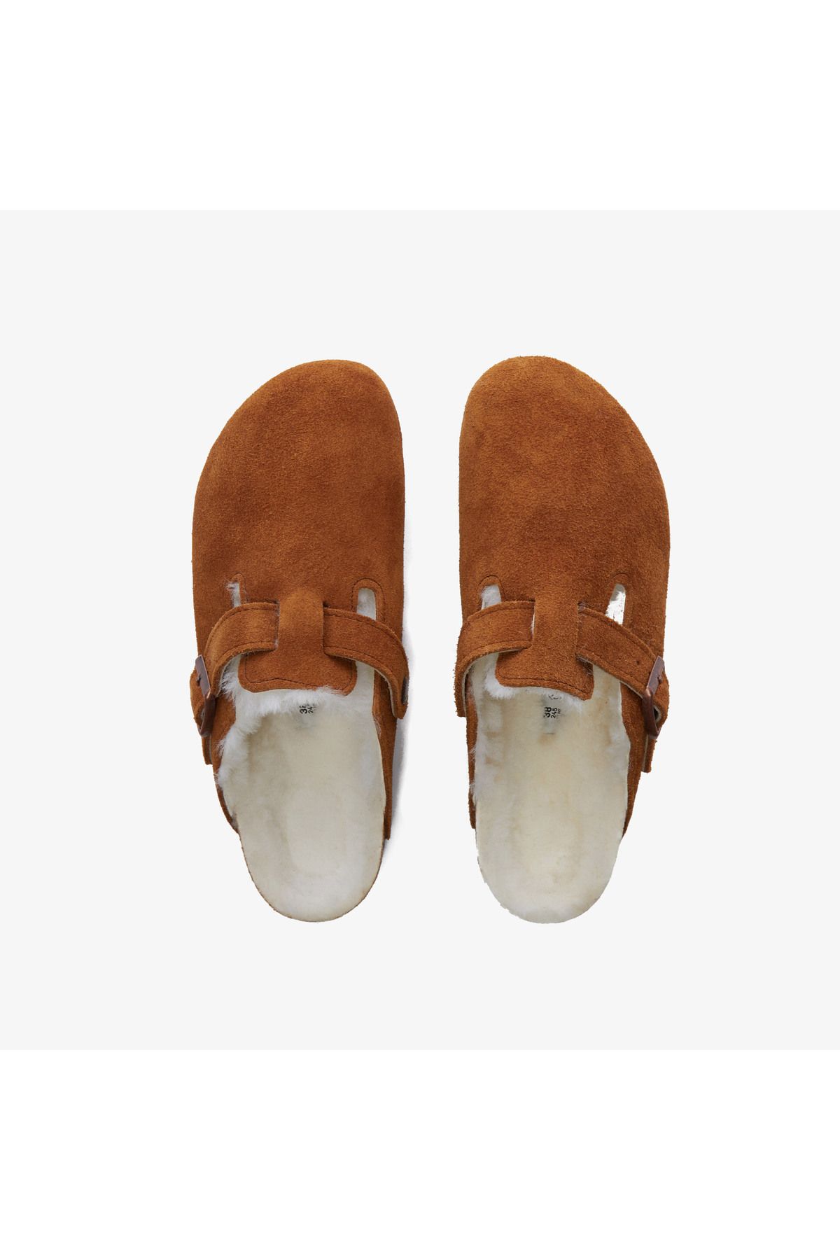 Birkenstock Suede Shearling Kadın Kahverengi Terlik