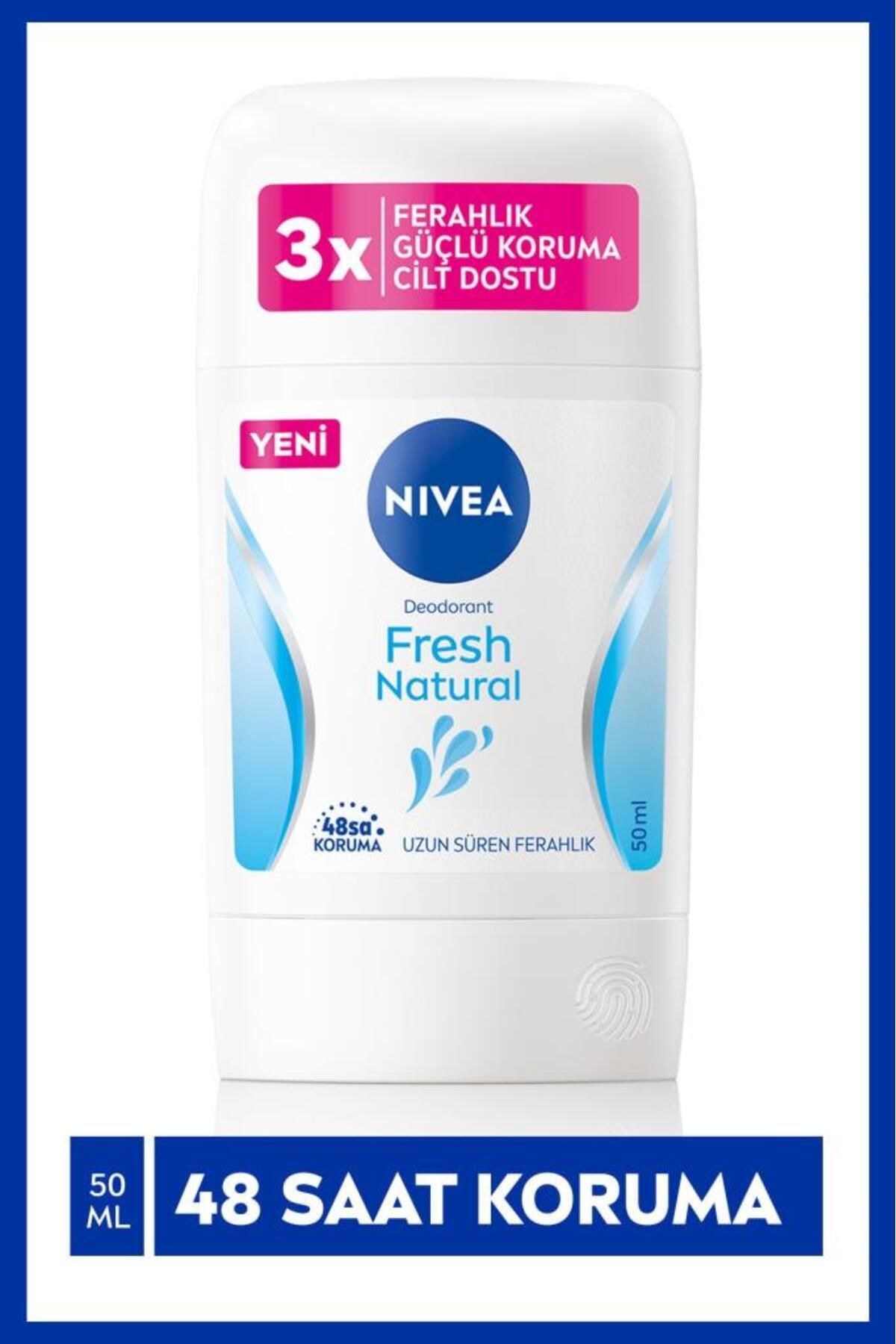 NIVEA Kadın Stick Deodorant Fresh Natural 50ml, 48 Saat Deodorant Koruması, Ter Kokusu Karşıtı