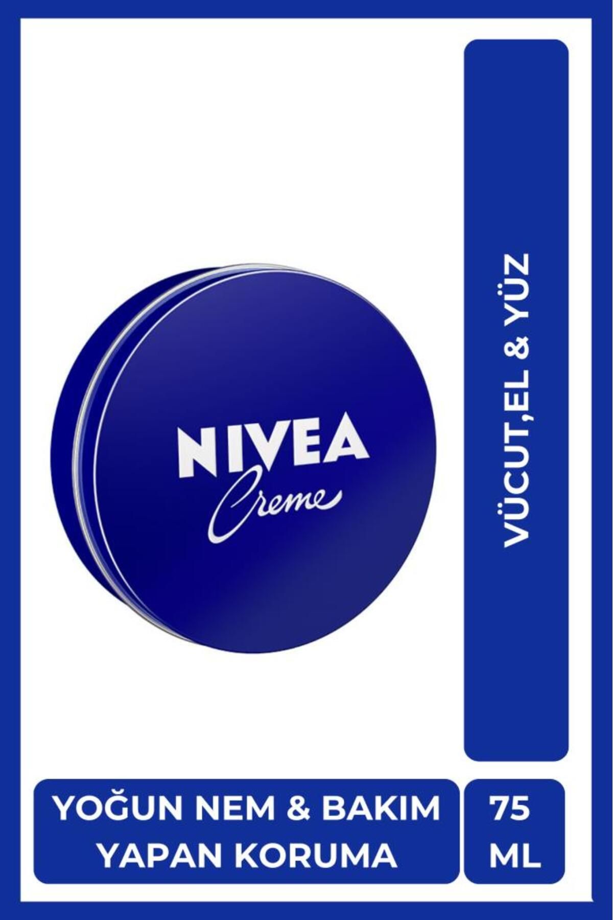 NIVEA Creme 75ml, Yoğun Nemlendirici, Bakım Yapan Koruma, Eucerit, Yumuşak Ve Pürüzsüz Cilt, El Yüz Vücut