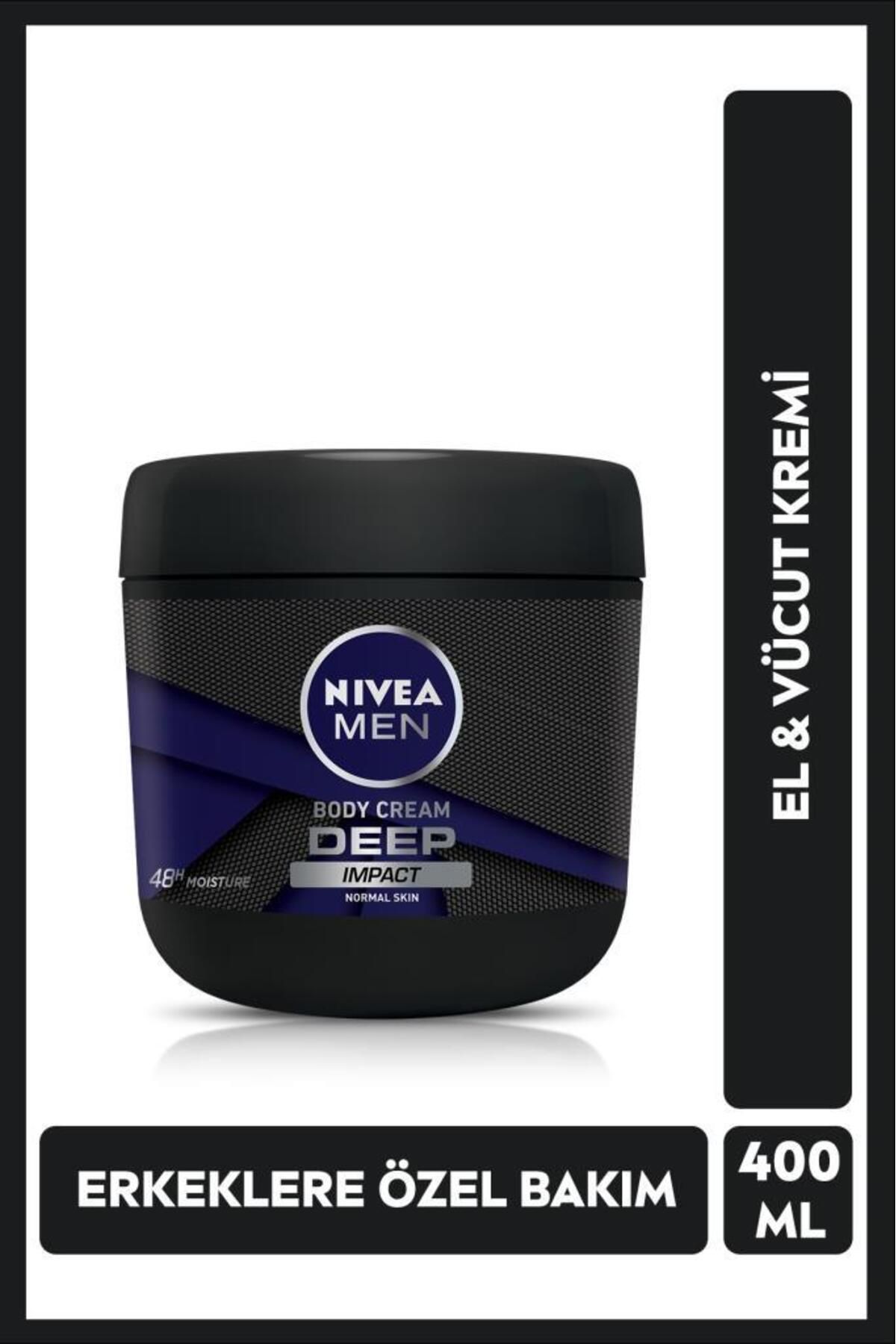 NIVEA MEN Erkek El Ve Vücut Kremi Deep Impact 400ml, 48 Saat Nemlendirici, Kişisel Bakım