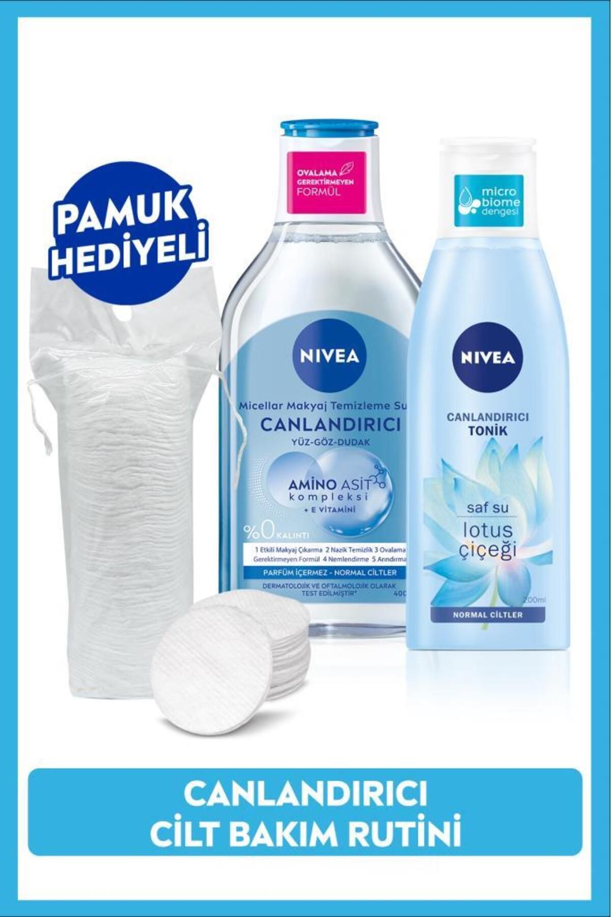 NIVEA Canlandırıcı Micellar Makyaj Temizleme Suyu 400ml Ve Nemlendirici Tonik 200ml