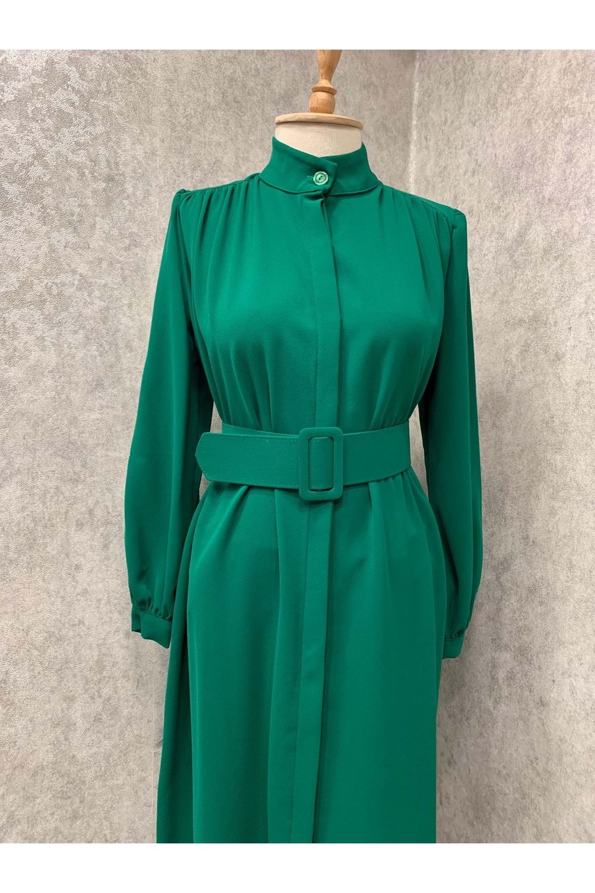 Beray-Green Tunic - Buttoned and Belted, Model 24y8106 - 40 2