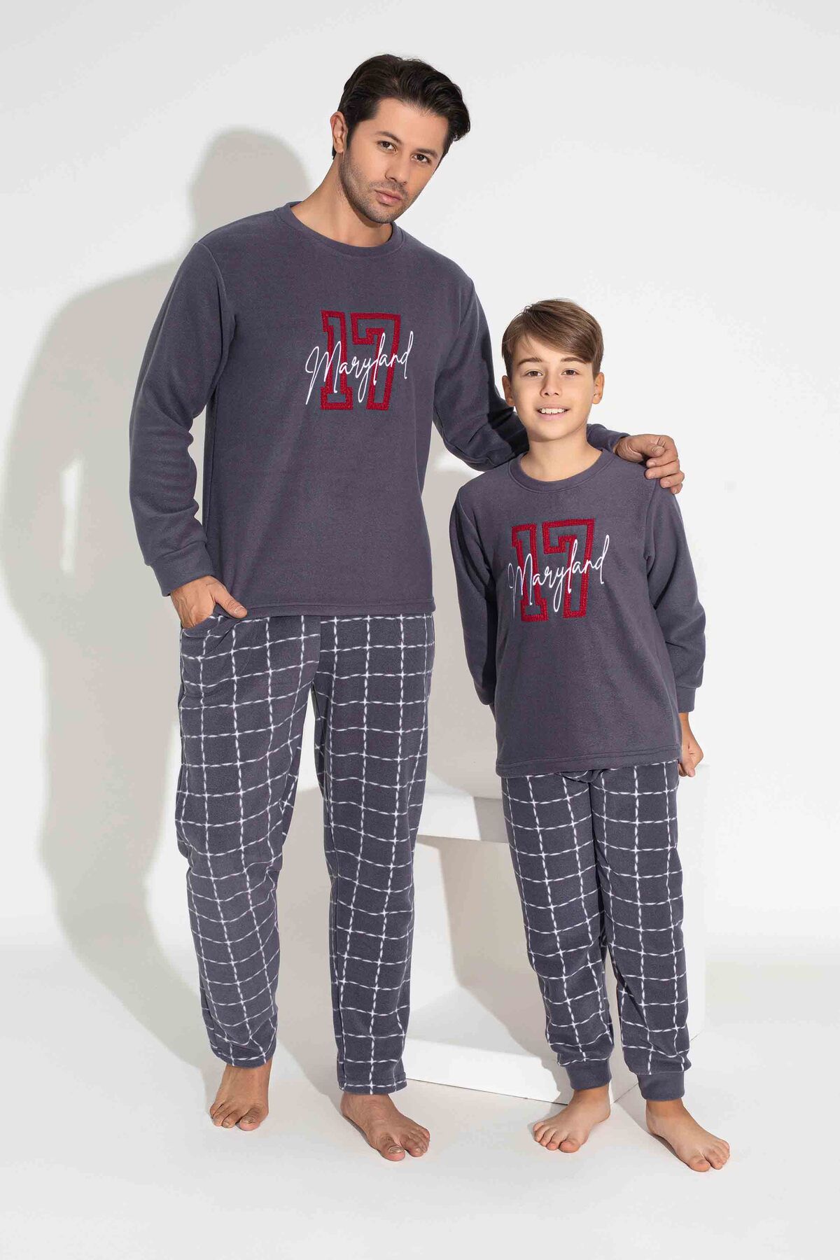 MEBA-Pajama Set for Men and Children - Fleece Wellsoft Forward Value with Two Buttons 4