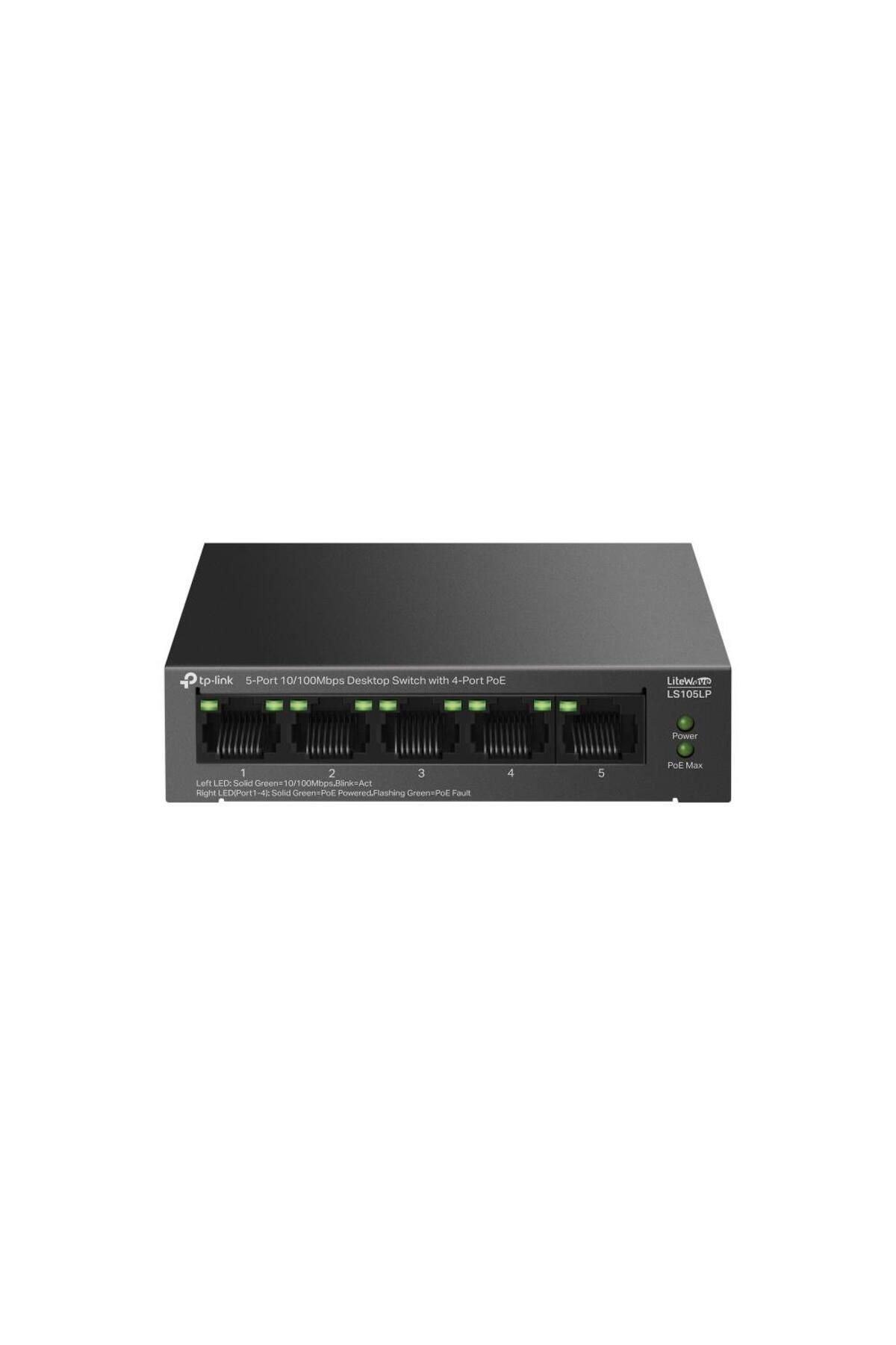 Vobotek Teknoloji -Link LS105LP 4 Port Poe+ 10-100 Mbps Switch Metal Kasa