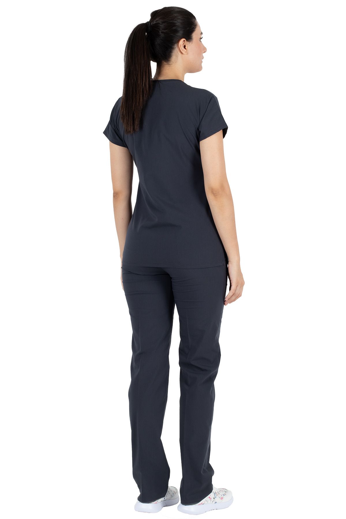 Alsancak Üniforma-Ανθρακί Lycra Thin Fabric Scrubs Doctor Nurse Jersey χειρουργική στολή με νυχτερίδα 6