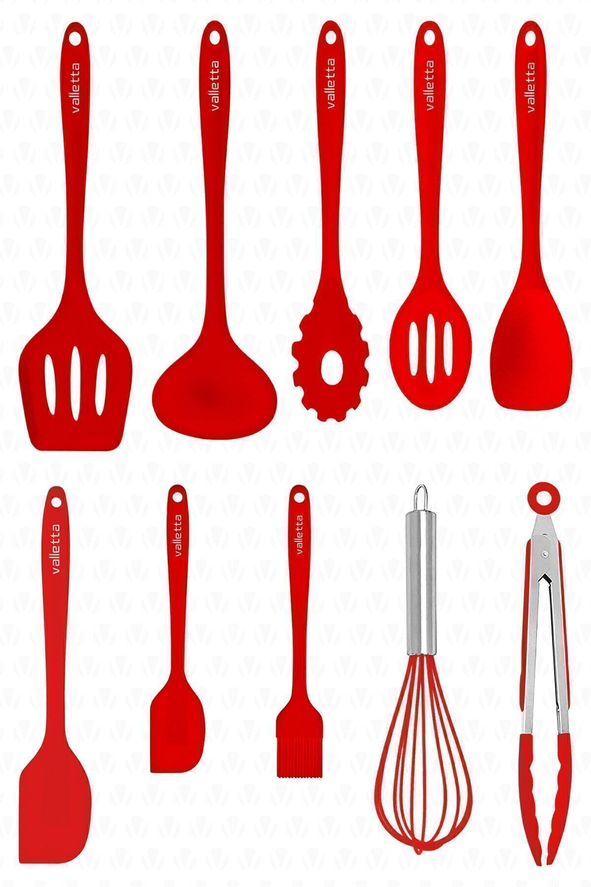 valletta Vlt1120 Salvatore 10 Parça Spatula Set Kırmızı