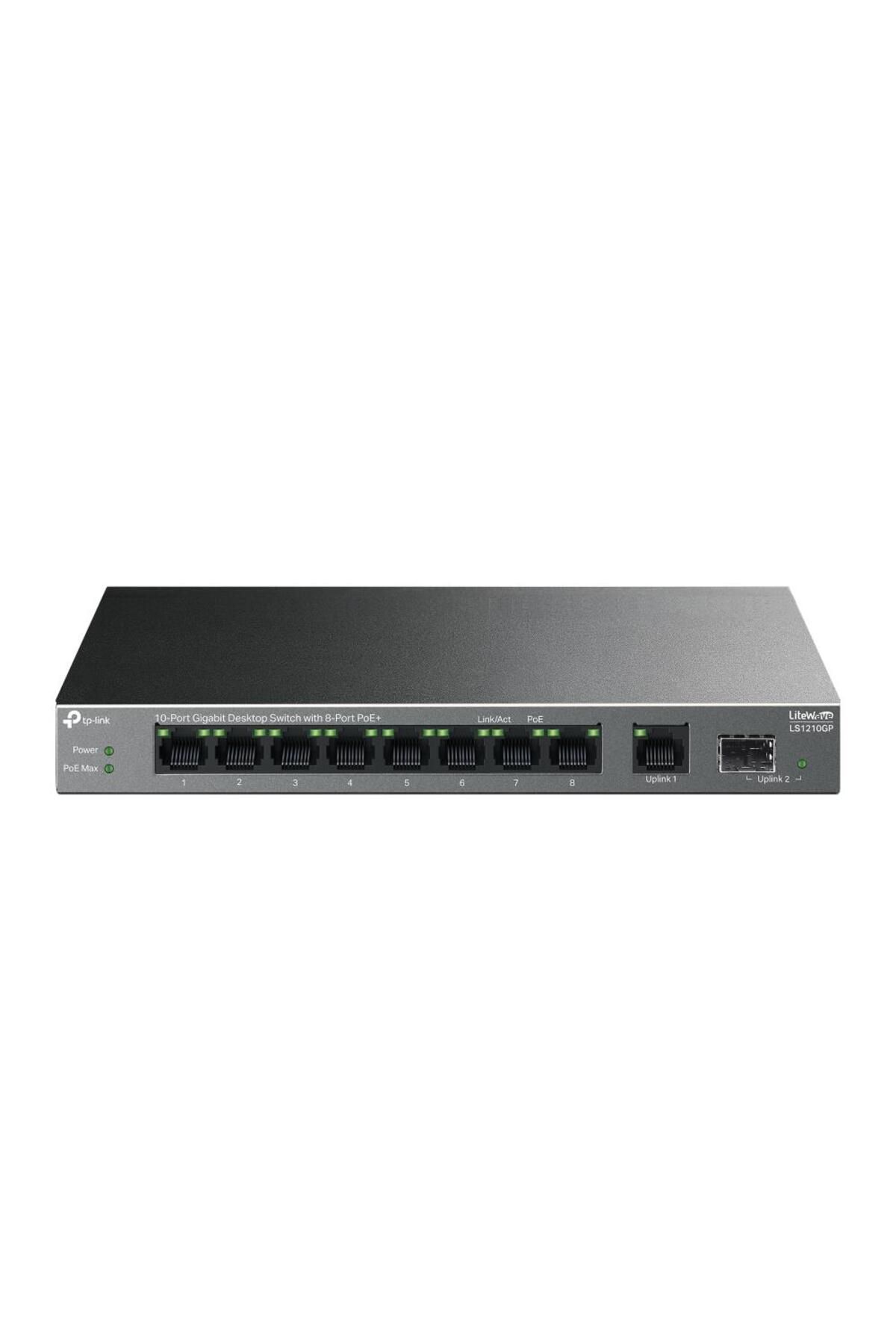 Vobotek Teknoloji -Link LS1210GP 8 Port Poe+ 10-100-1000 Mbps + 1 Port SFP Switch Metal Kasa