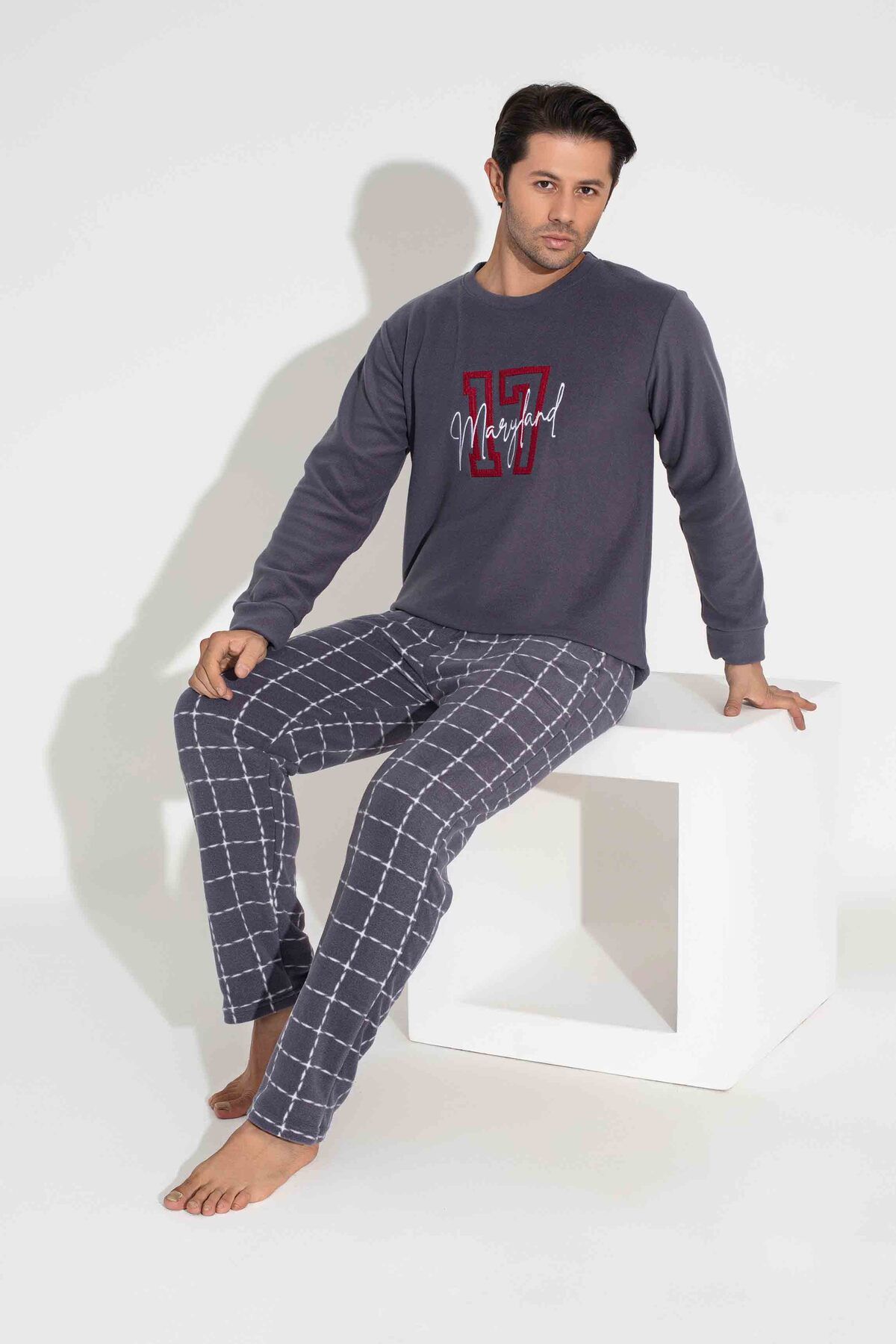 MEBA-Pajama Set for Men and Children - Fleece Wellsoft Forward Value with Two Buttons 3