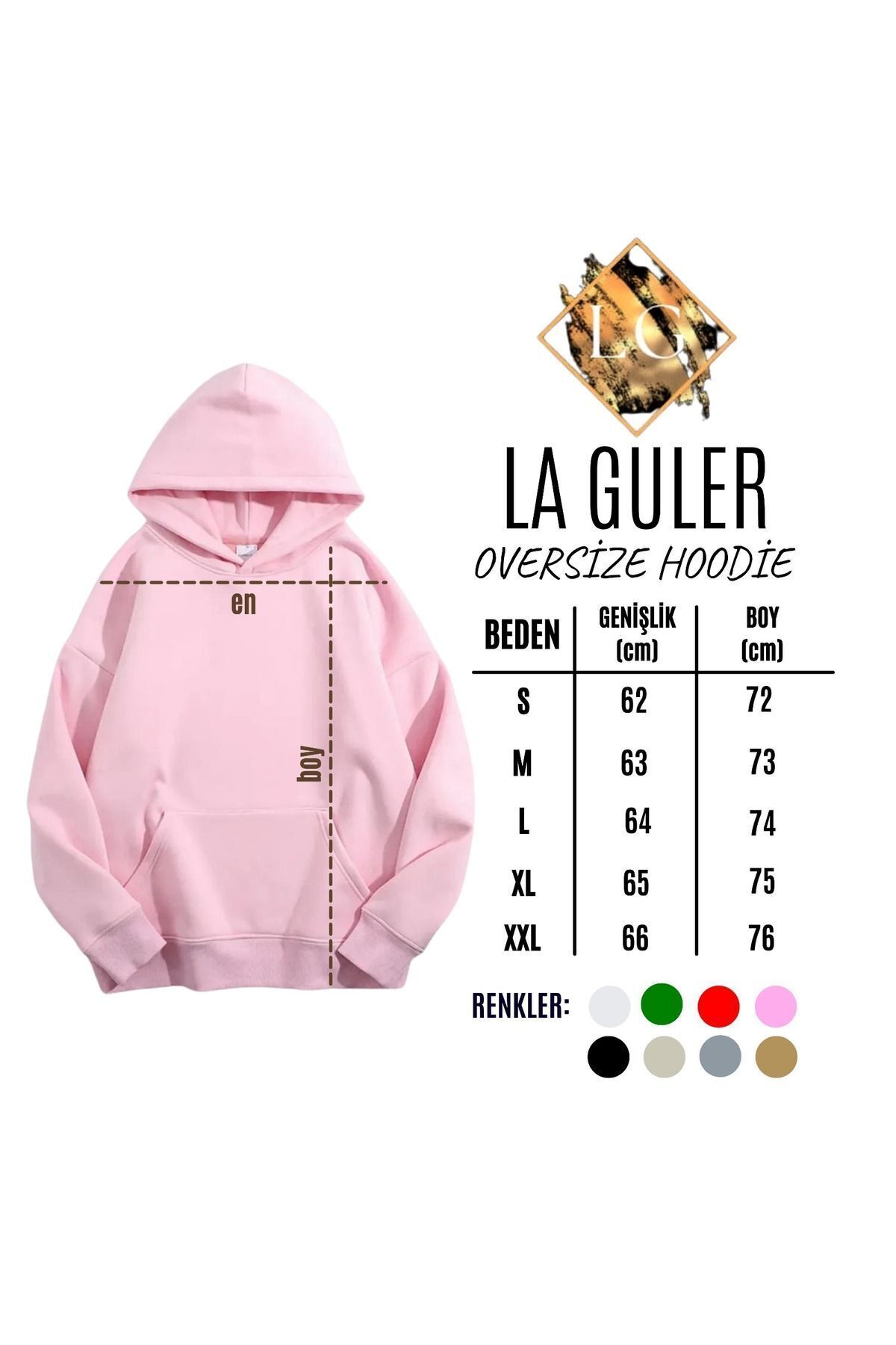 LA GULER-سويت شيرت بغطاء رأس أساسي للجنسين غير مطبوع مقاس كبير واسع 3 خيوط 100% قطن. 2