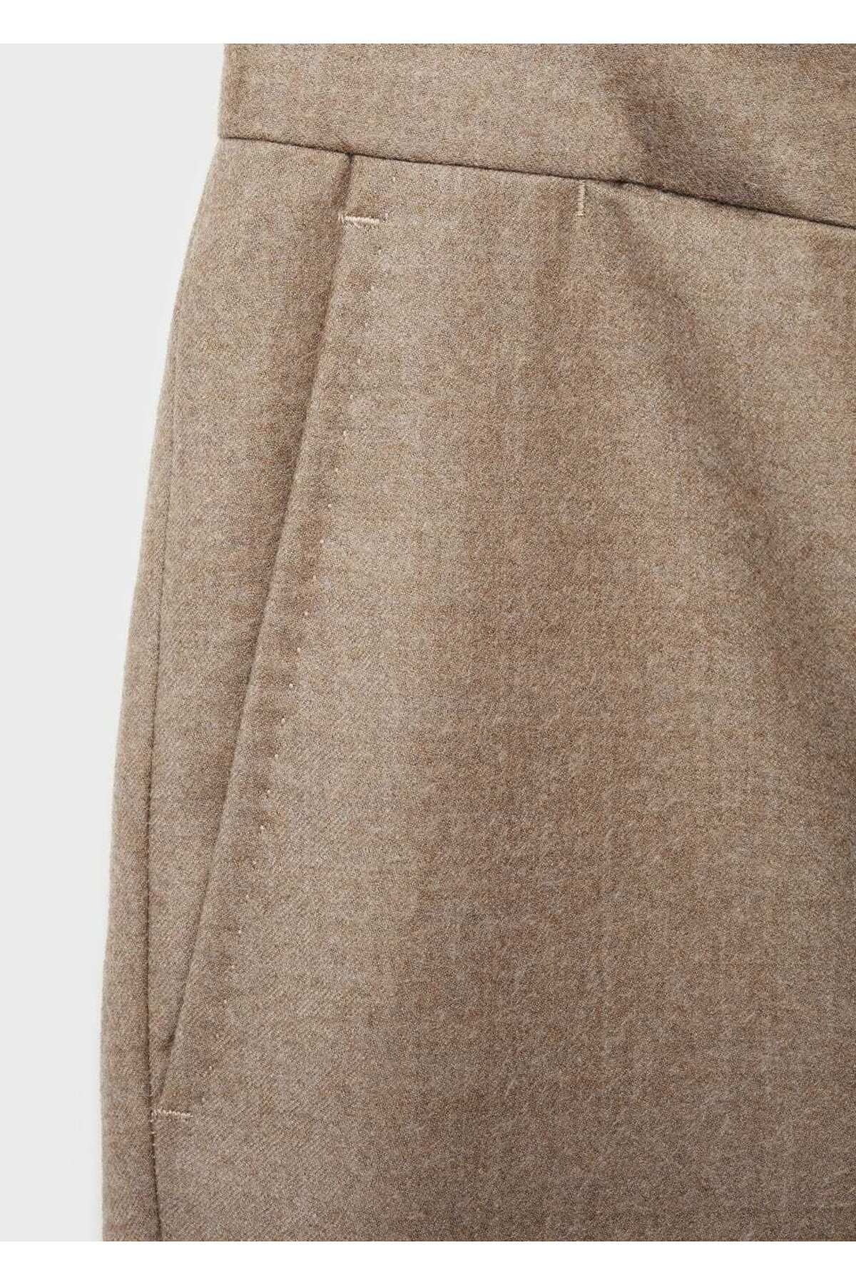 MANGO Man-100% Unprocessed Wool Slim Fitting Trousers 3