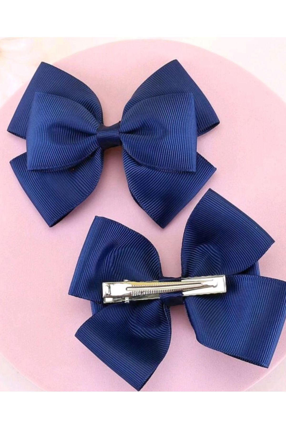 SavBrand-New Design Navy Blue Bow Buckle Clip 3