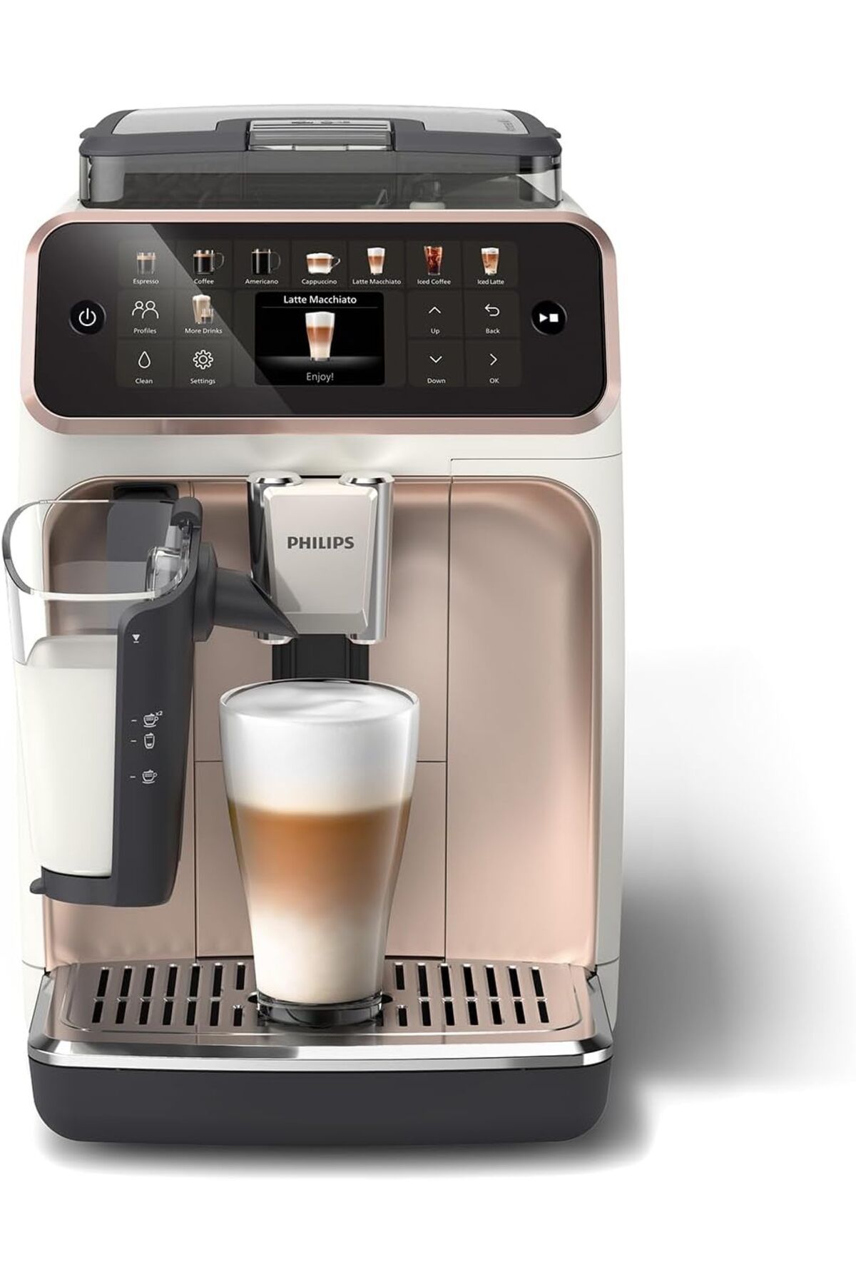 Philips PHİLİPS LatteGo Tam Otomatik Espresso Makinesi, 20 Sıcak+Soğuk, Silent Brew, EP5543 + 2 Yıl Garanti