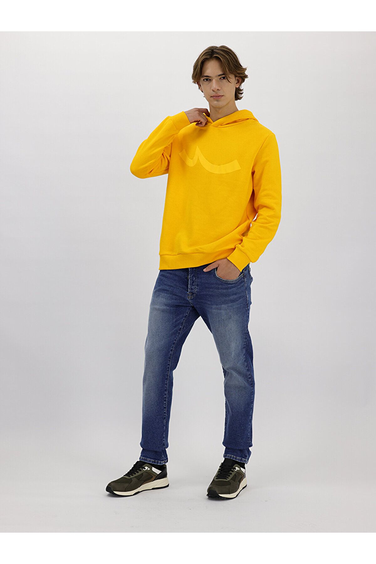 Ltb-Yellow Hooded Sweatshirt with Logo 2