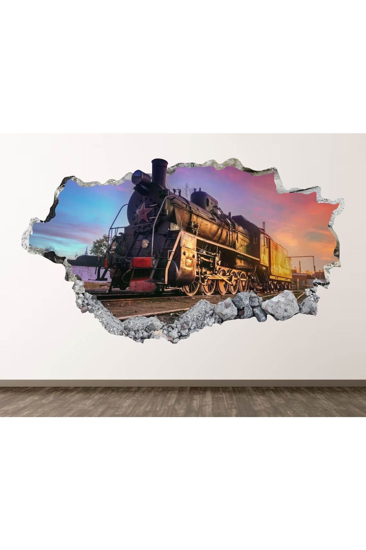 Vintage Trenler Full Hd Pastel Baskı 3D Modern Duvar Sticker