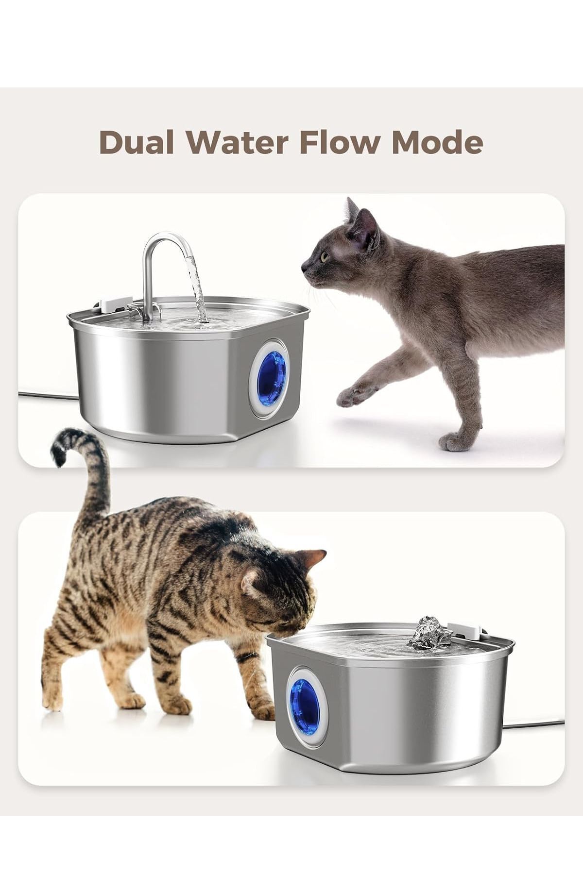 Kamardey-3.2 L Stainless Steel Cat Dog Automatic Water Dispenser - with Water Level Indicator and Sensor 7