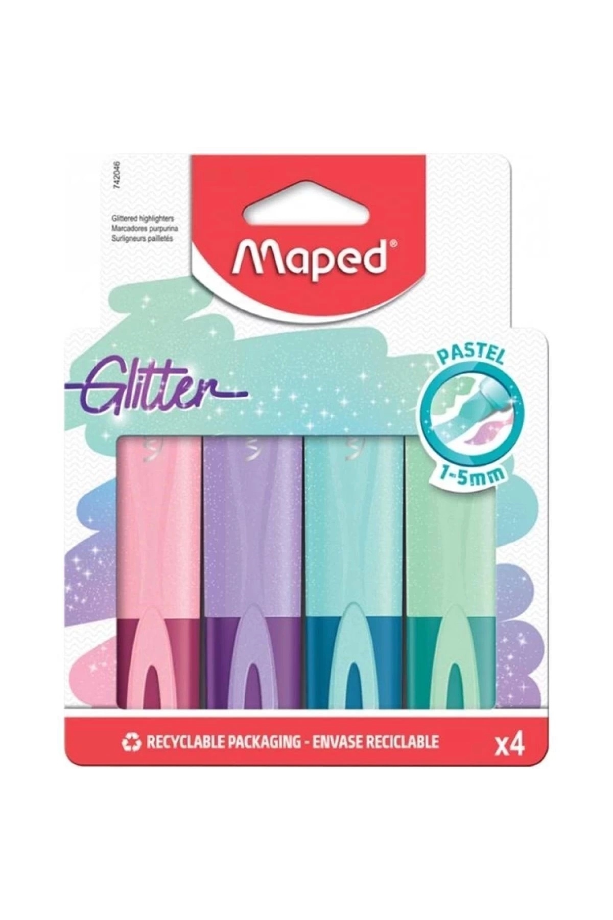 Maped 742046 Simli Pastel Fosforlu Kalem 4lü