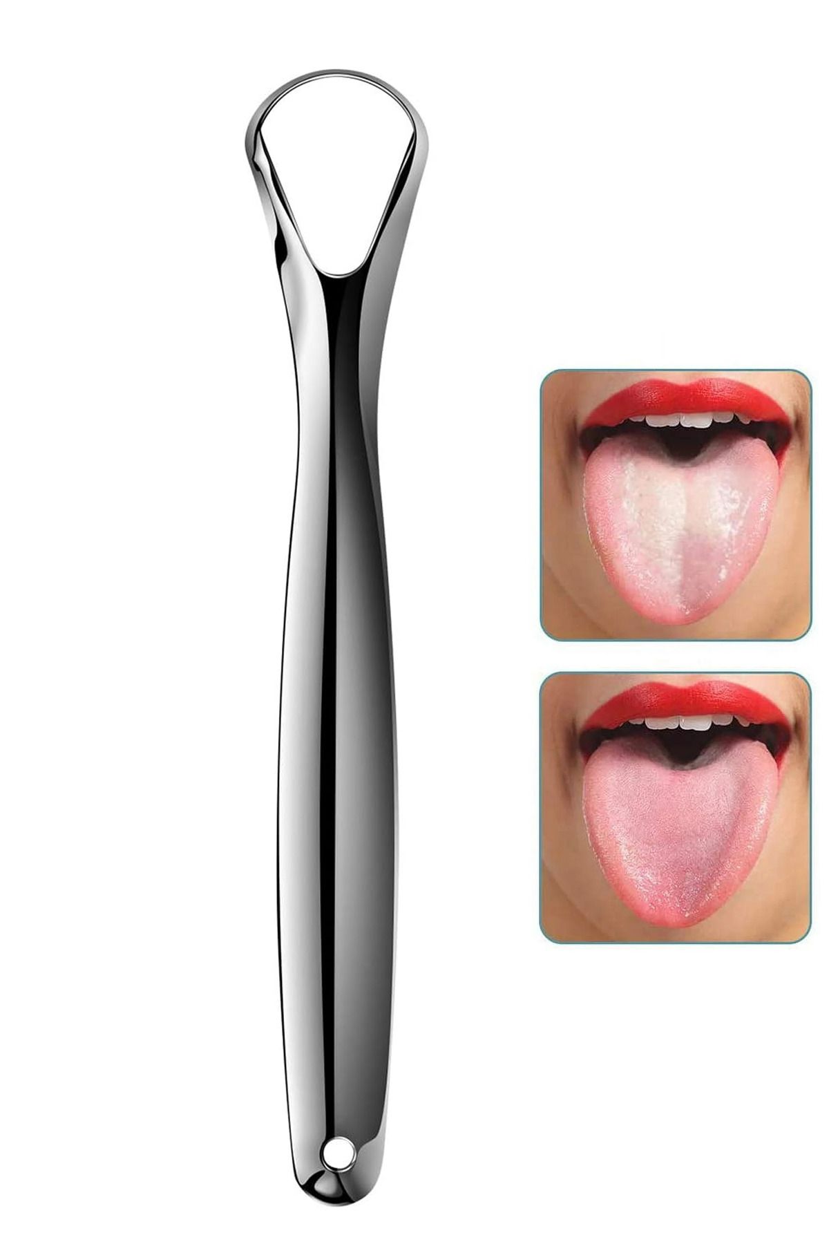 Soillium-Stainless Steel Tongue Scraper Metal Tongue Scraper Cleaner for a Fresh Breath and Clean Tongue 1 Piece 2