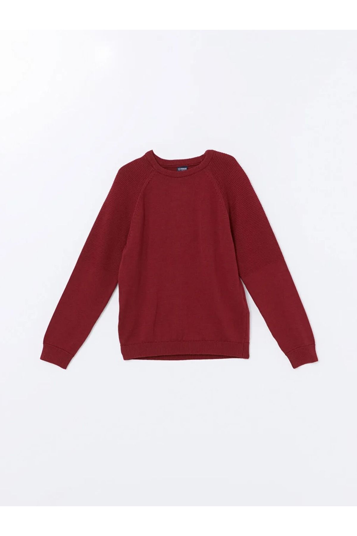 LC Waikiki-Lcw Kids Claret Red Crew Neck Basic Long Sleeve Boy Knitwear Sweater 1