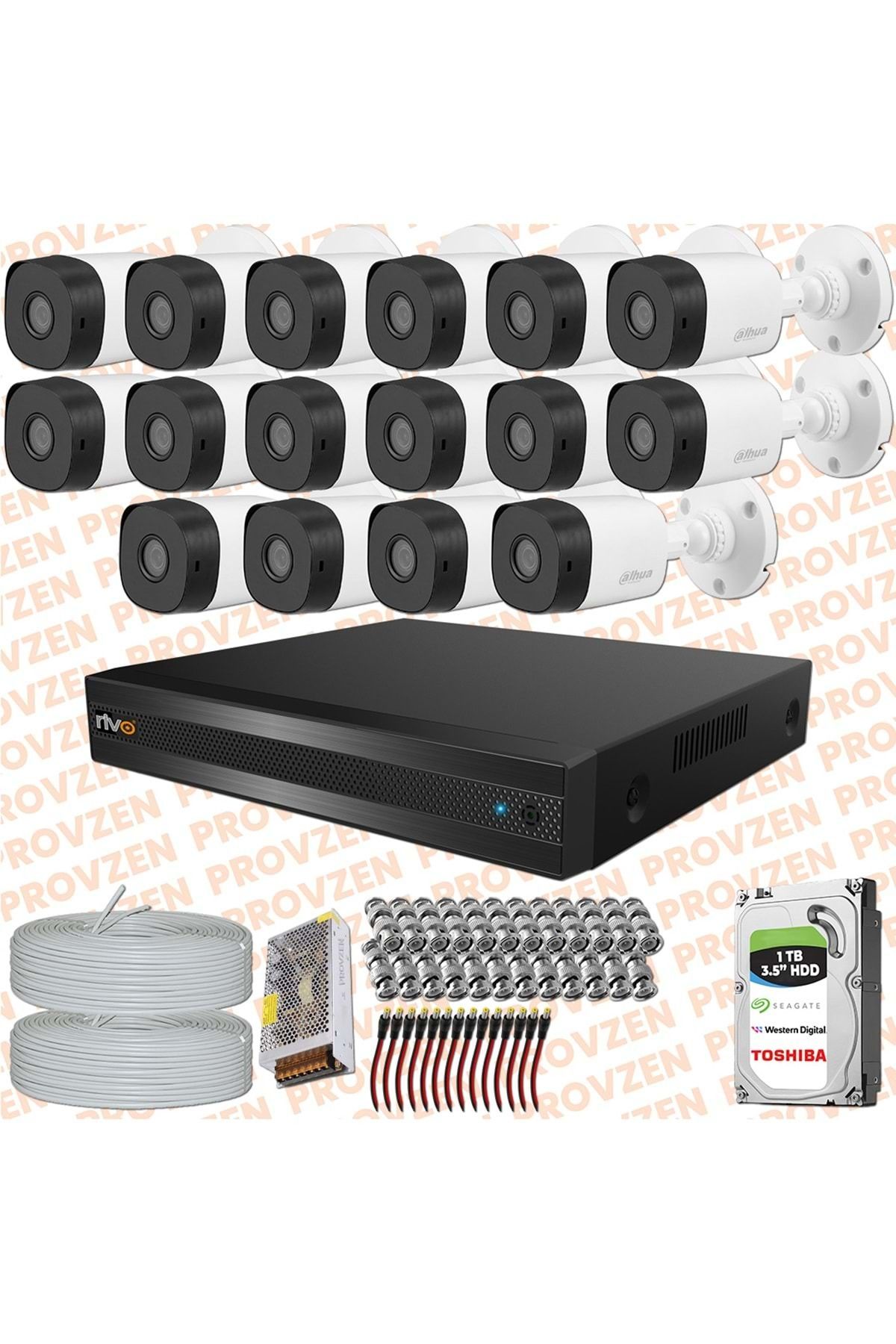 ÖZDETEKNO Rv Dahua 16 Kamera Fullhd Güvenlik Kamerası Set 1tb Hdd