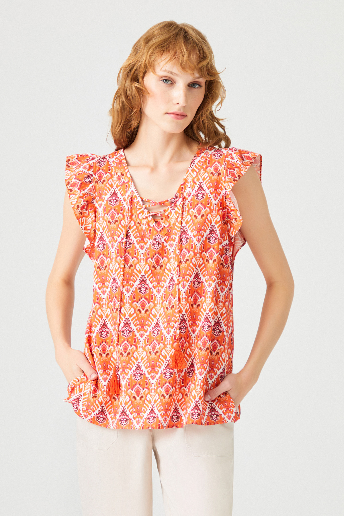 Naramaxx  Yaka Bağlama Detaylı Bluz - Görsel 2