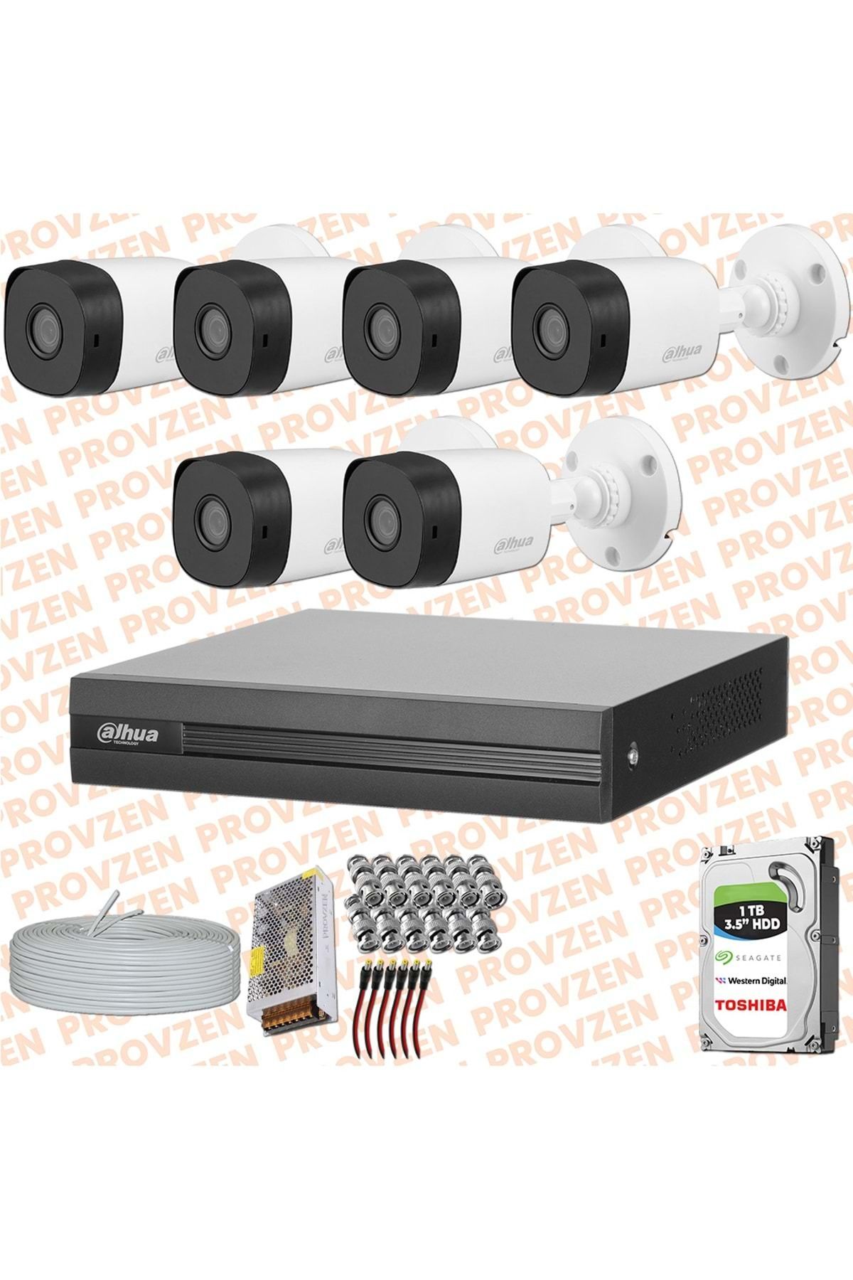 ÖZDETEKNO Dahua 6 Kamera Fullhd Güvenlik Kamerası Set 1tb Hdd