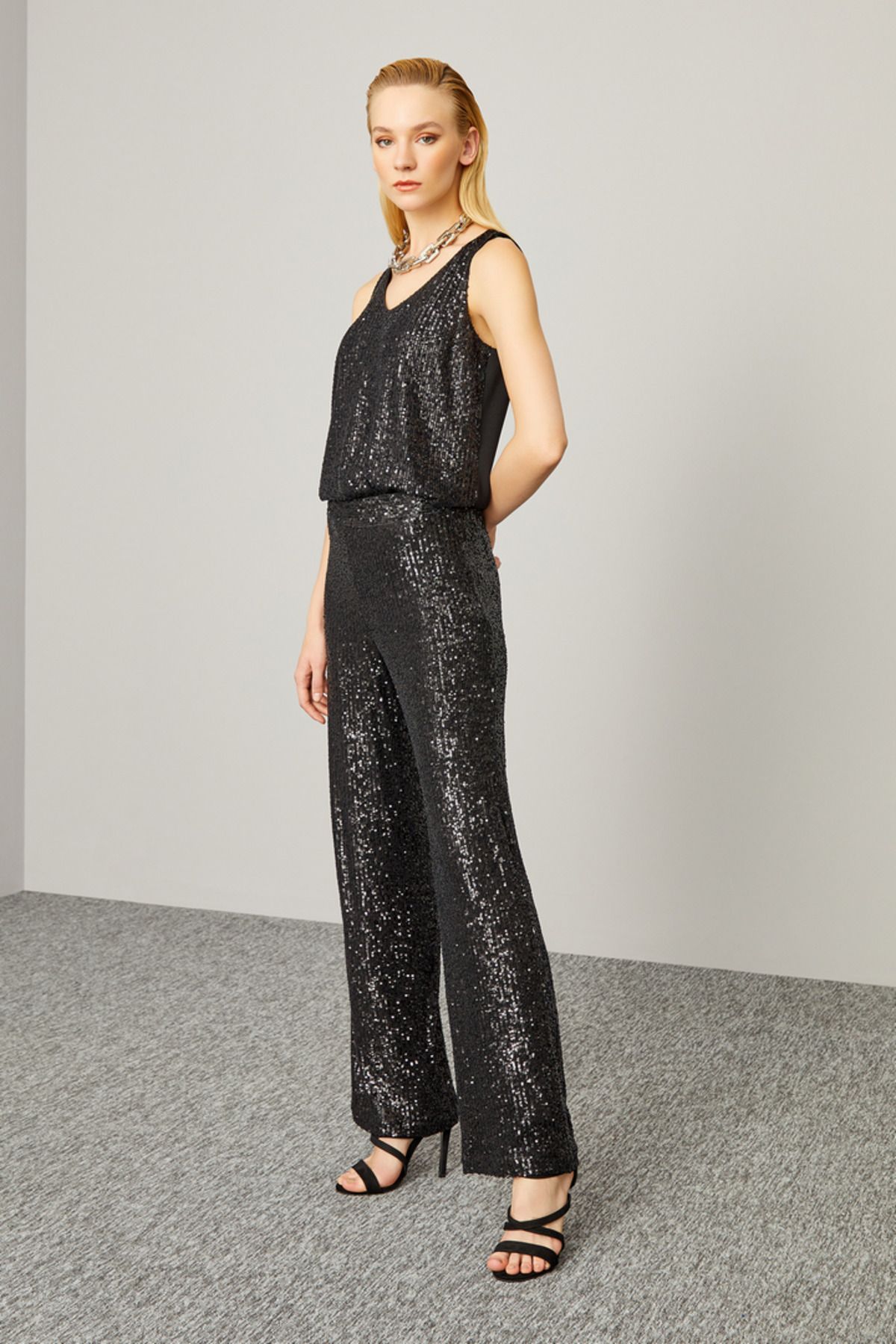 Naramaxx-Sequin Wide Leg Trousers 2