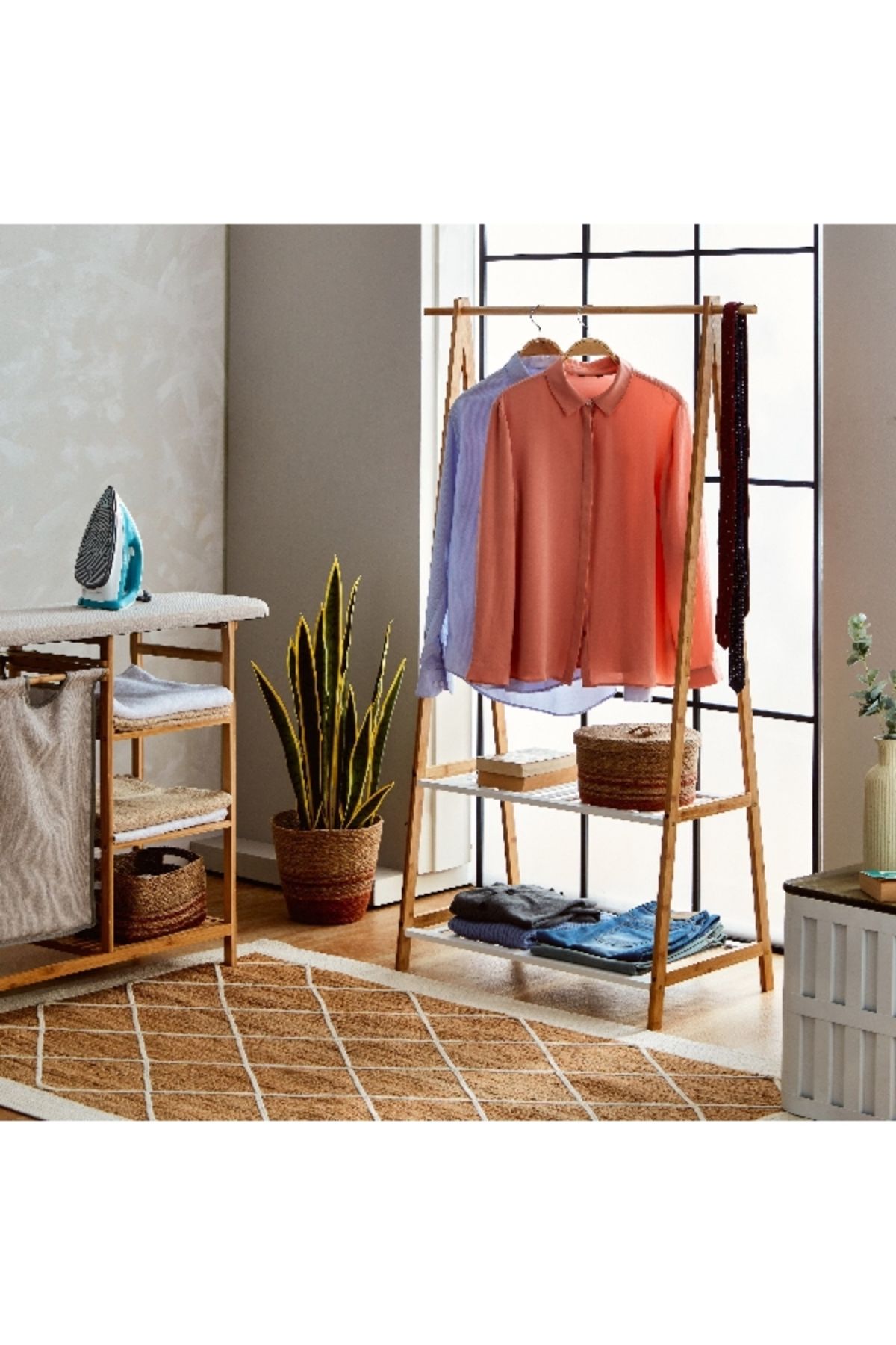 Home Box-Lexus 2-Tier Storage with Garment Rack - 90x43x152 cm 6