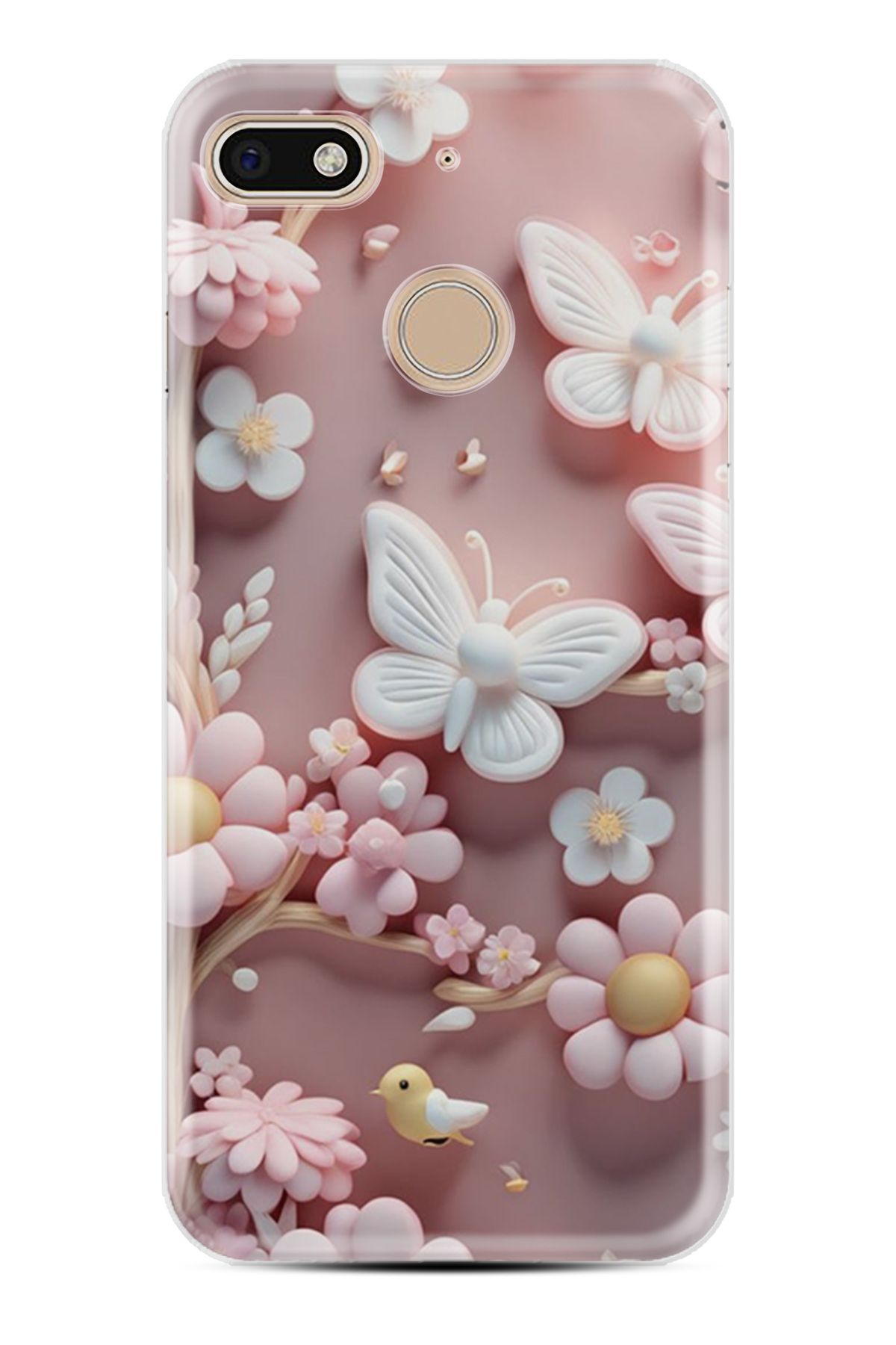 General Mobile GM8 GO Kılıf HD Resim Baskılı Pembe Kelebekler StKd -088