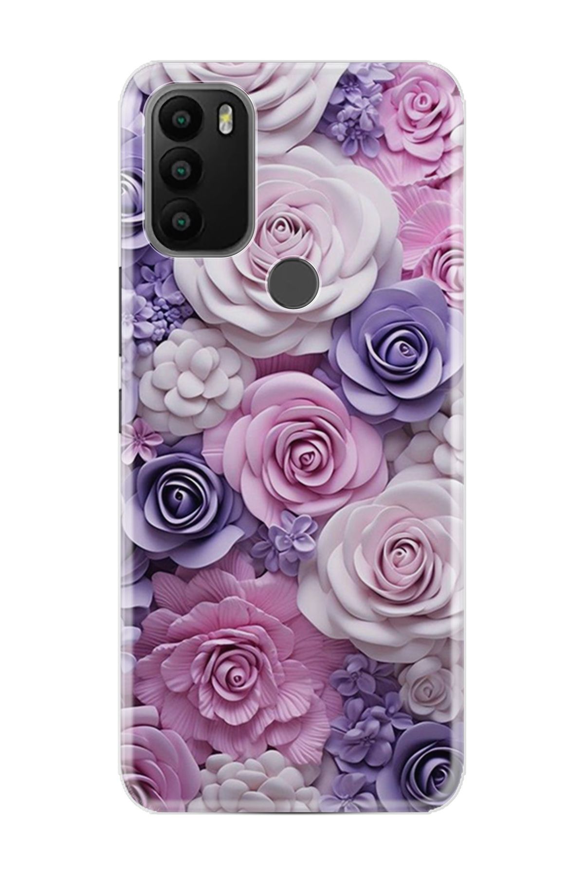 General Mobile GM 21 Plus Kılıf HD Resim Baskılı Mor Güller StKd -029
