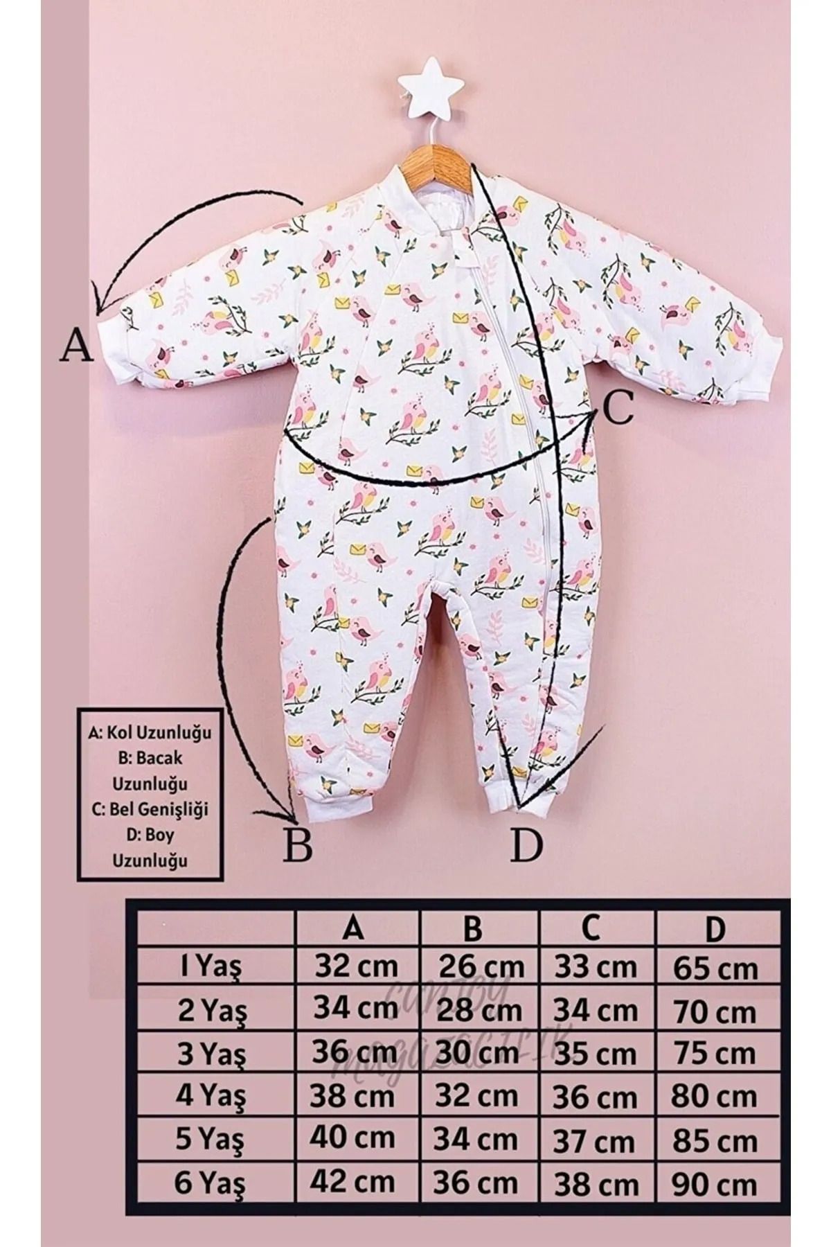 özdemirli bebe-1-6 Years Old Crew Neck Long Sleeve Lion Elephant Patterned Children's Sleeping Bag - 2.5 Tog 3