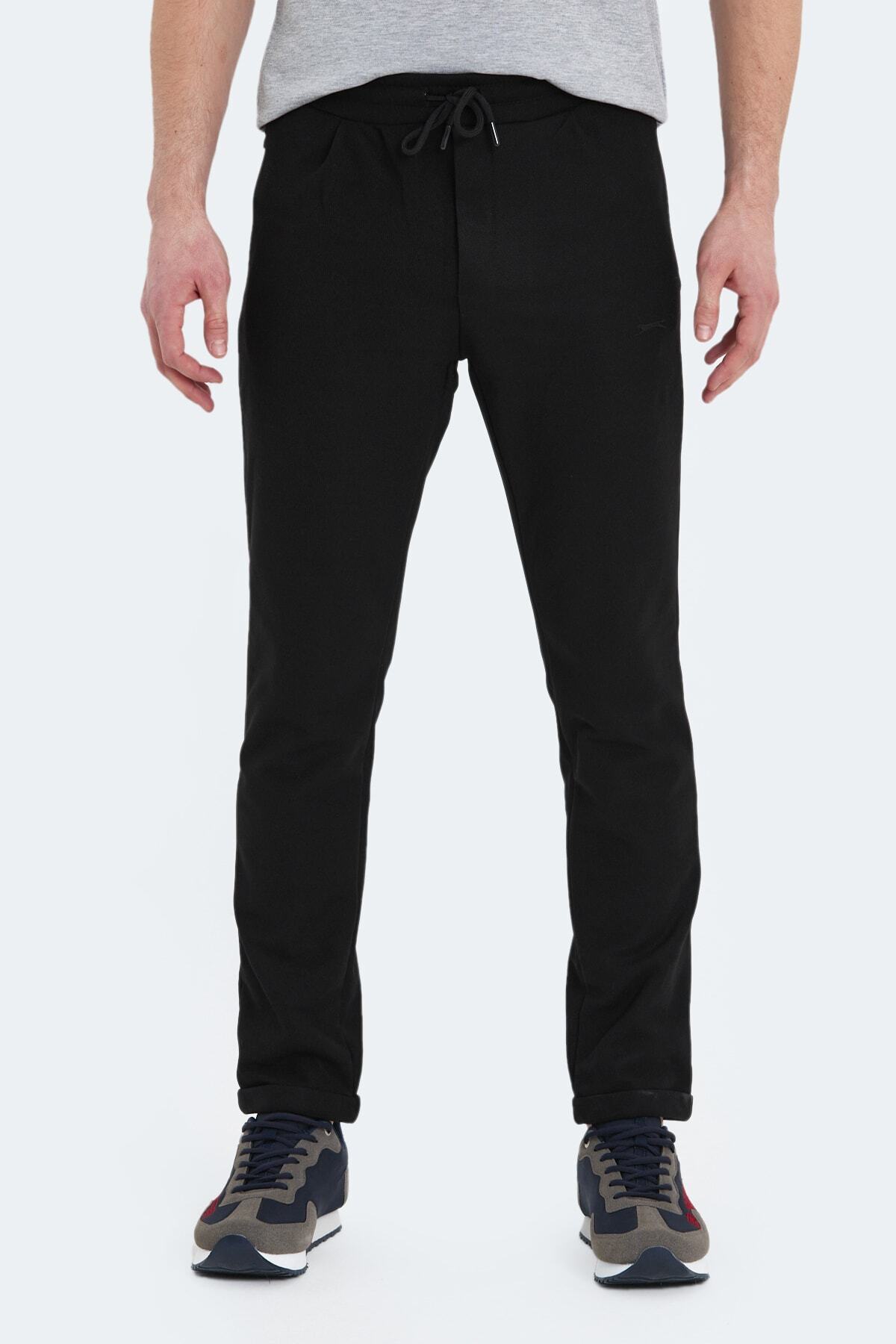 شلوار راحتی مردانه مشکی (اسلیم فیت) اسلازنگر شلوار گرمکن ورزشی Slazenger