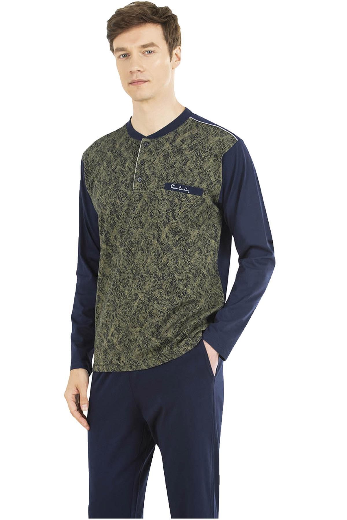 Pierre Cardin Erkek Pijama Takım, Jakarlı Pijama Takım, Uzunkol Pijama,