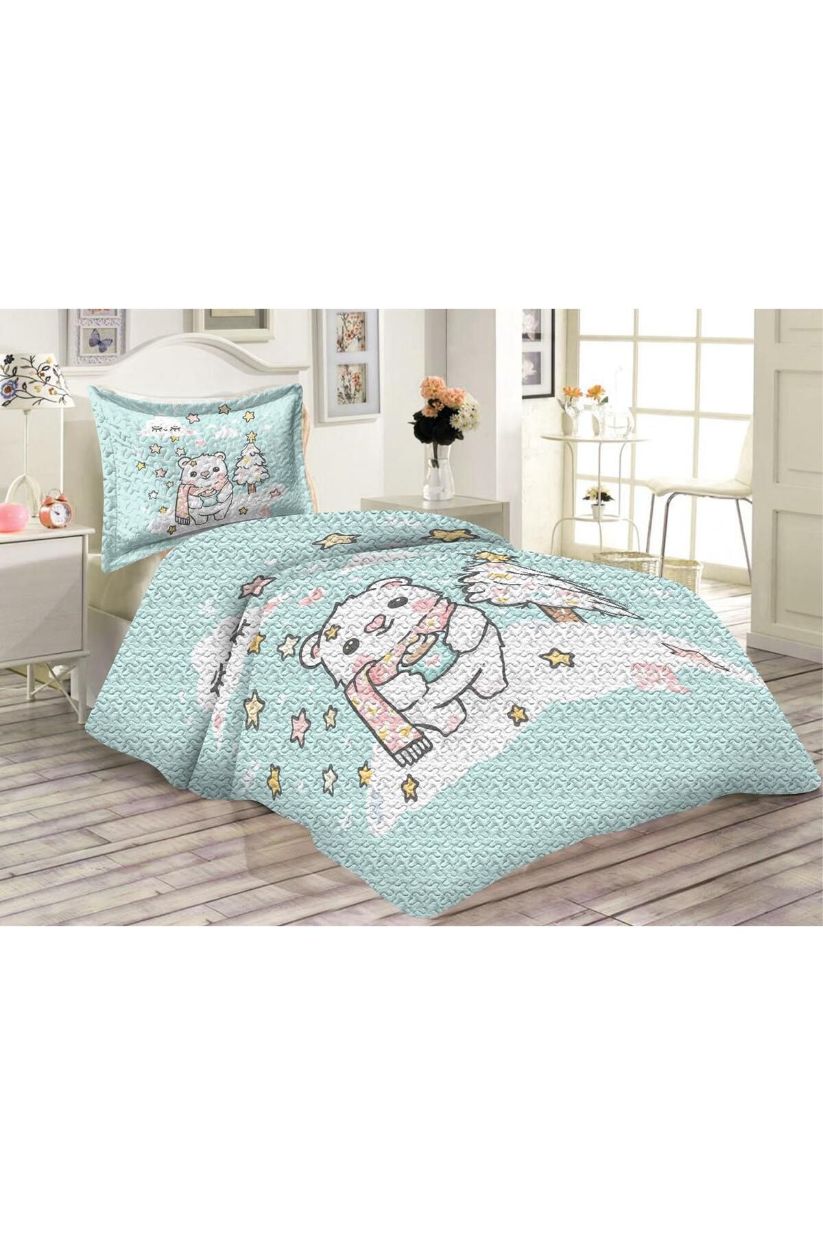 Doruklar Home Collection Set Cuvertură De Pat Din Catifea Căptușită Din Bumbac Matlasat De Calitate Premium Cu Model Modern - One Size