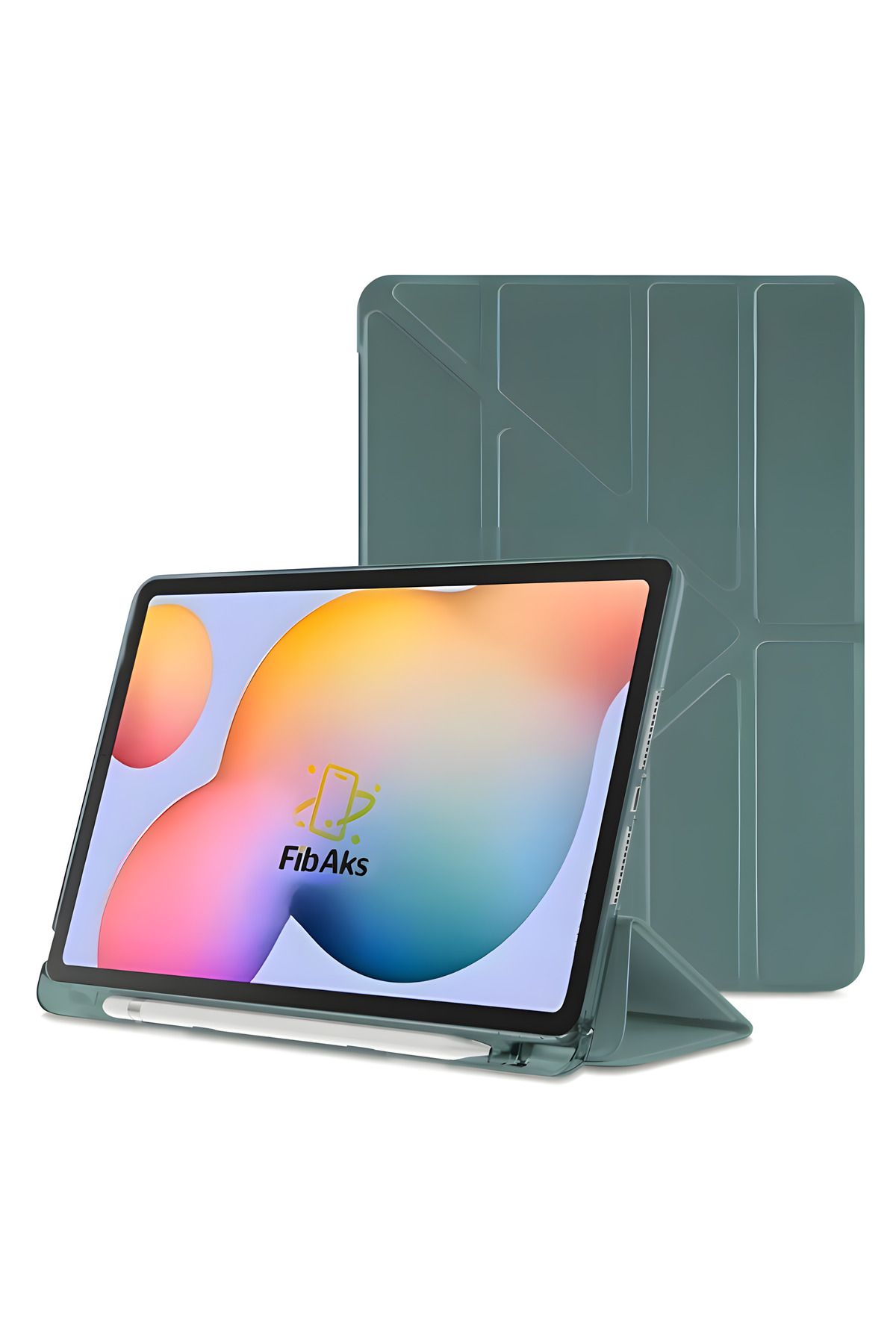 Fibaks Samsung Galaxy Tab S7 Fe S8 Plus T970/x800/t733/t737/t736 12.4" Kalem Bölme Arka Silikon Kapak Kılıf