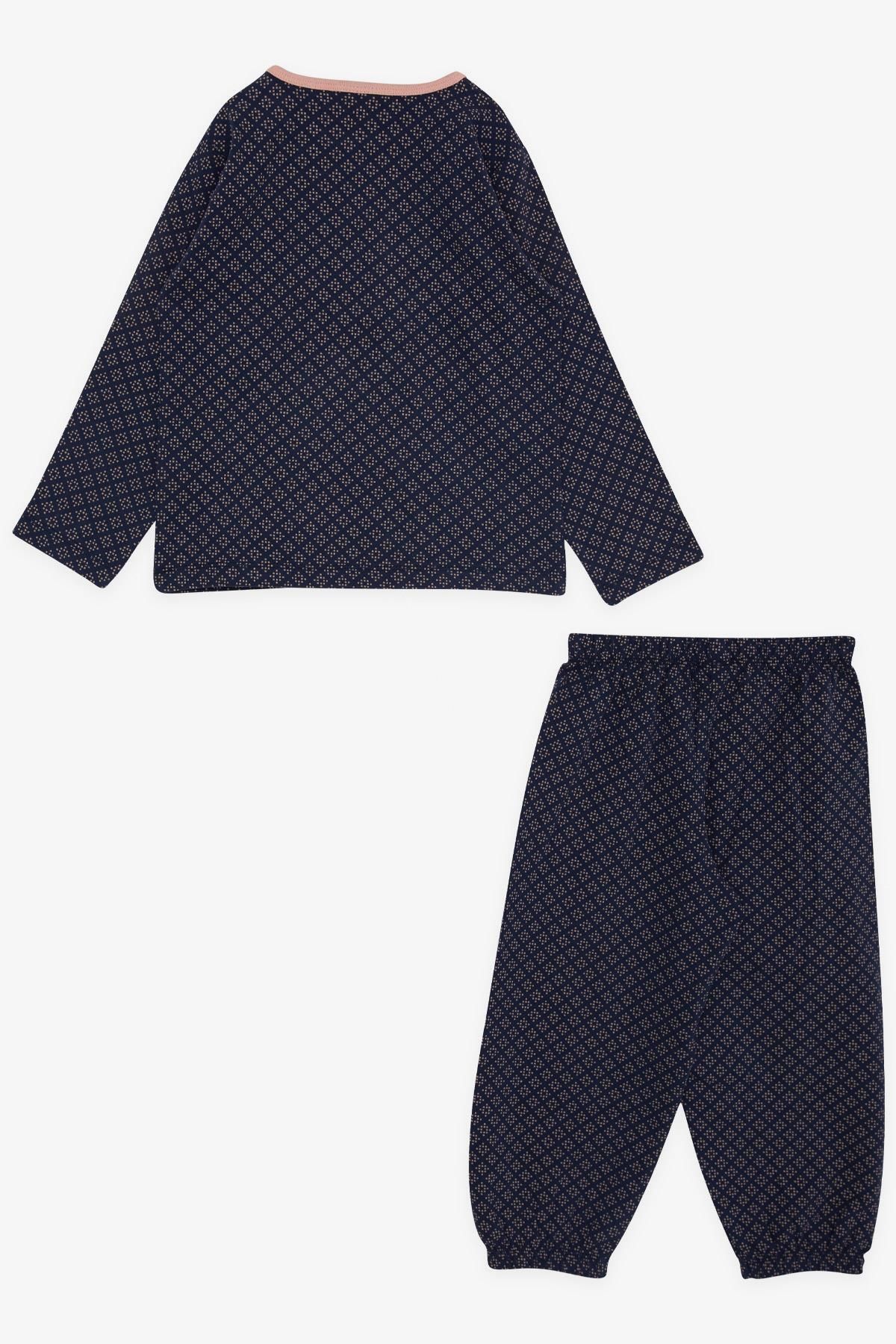 Breeze-Baby Girl Pajama Set Patterned 9 Months-3 Years, Navy Blue 2