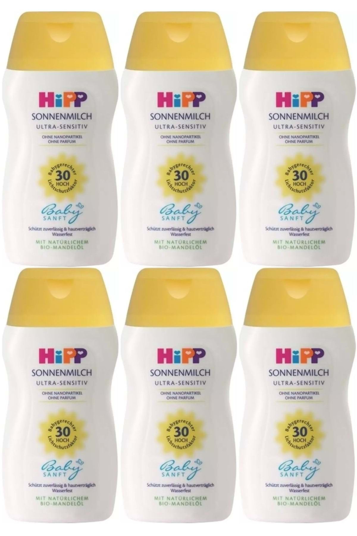 Hipp Babysanft Güneş Kremi -Yüz için Sonnen Gesıchtscreme 30 Faktör Ultra Sensıtıv 50ML (6 Lı Set)