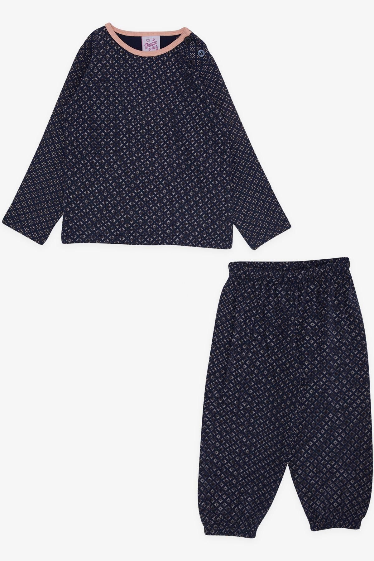 Breeze-Baby Girl Pajama Set Patterned 9 Months-3 Years, Navy Blue 1