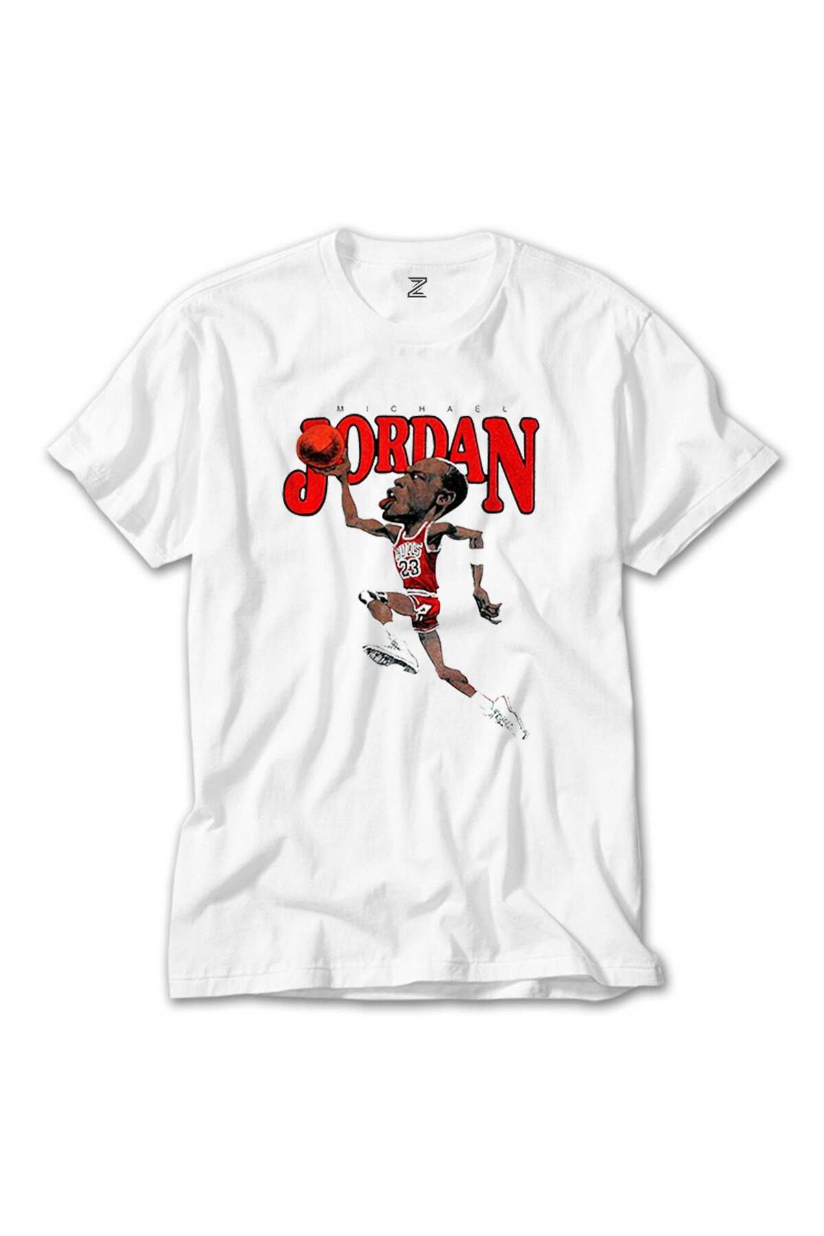 WAKHA Michael Jordan Caricature Beyaz Tişört
