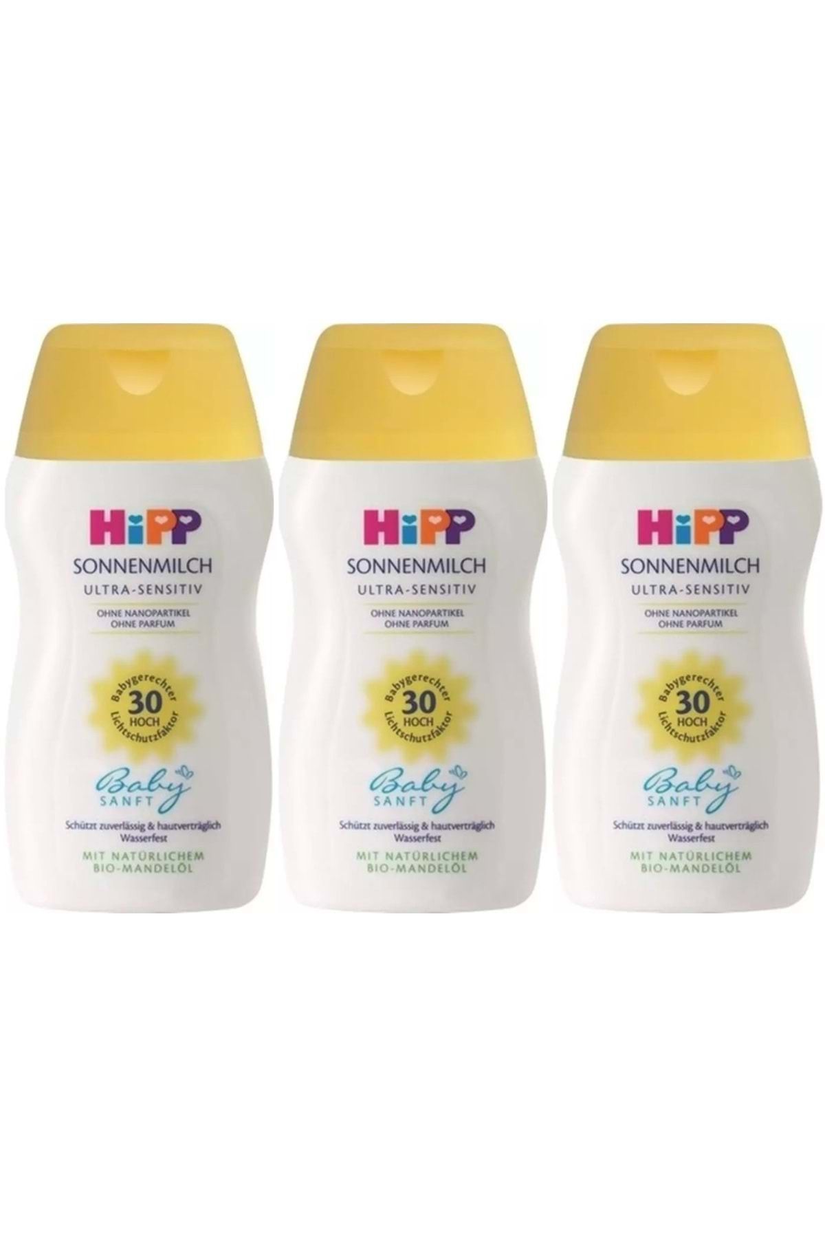 Hipp Babysanft Güneş Kremi -Yüz için Sonnen Gesıchtscreme 30 Faktör Ultra Sensıtıv 50ML (3 Lü Set)