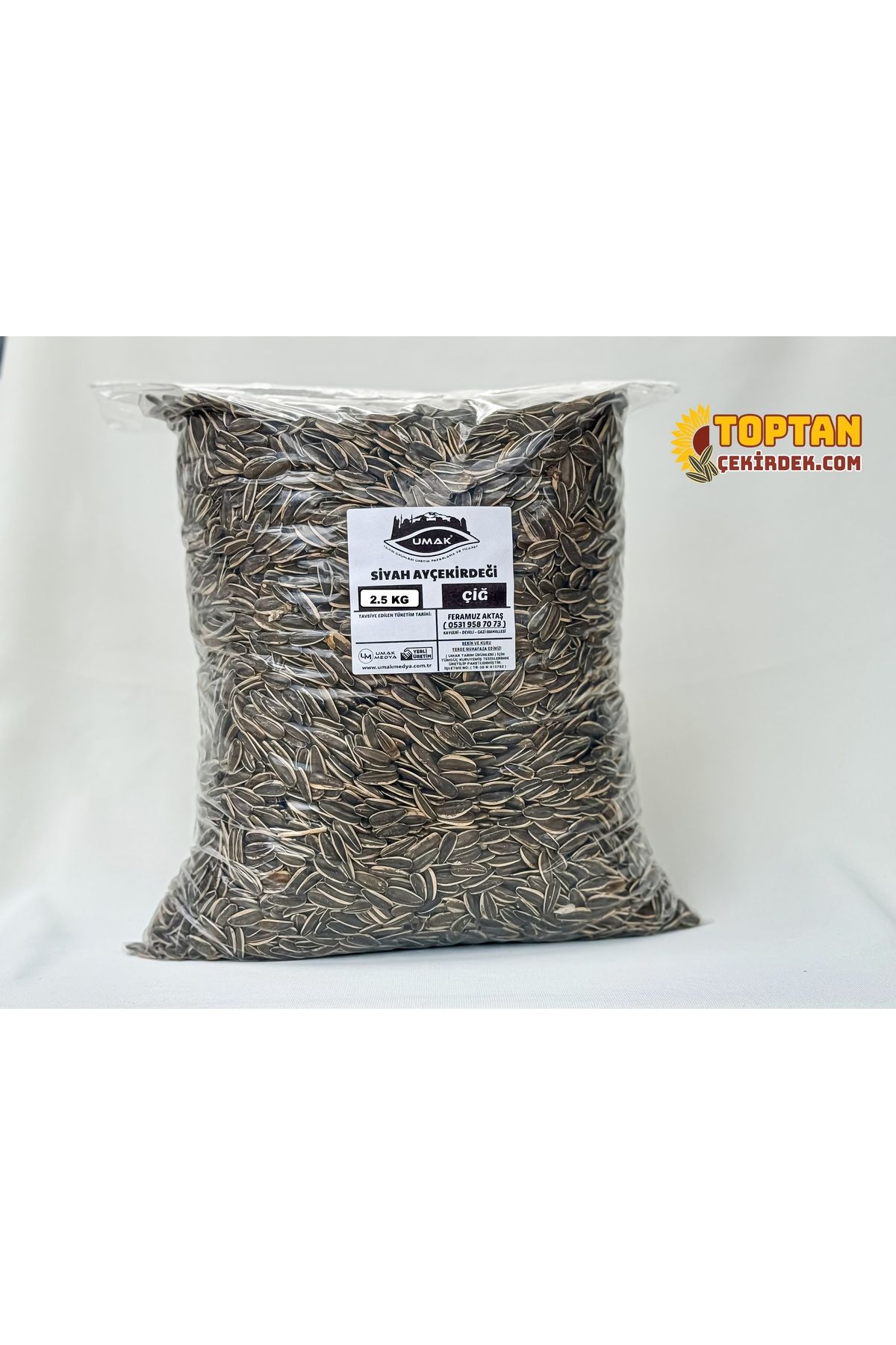 UMAK Çerezlik Siyah Çiğ Çekirdek 2.5 KG