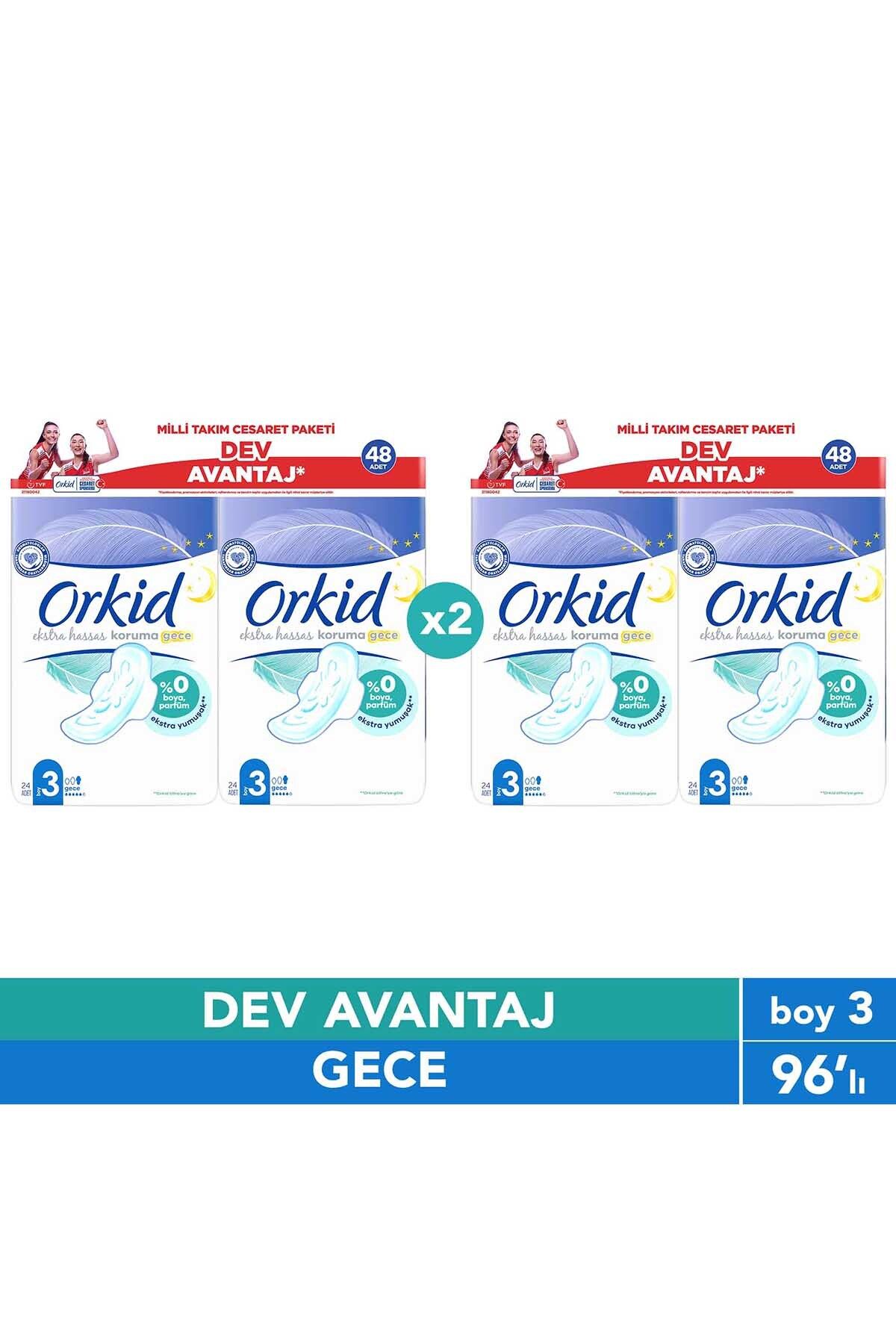 Orkid Ekstra Hassas Cesaret Paketi Gece 96lı (48x2)