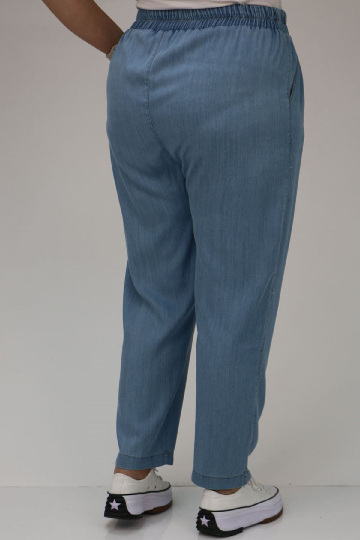 Eslina-29001 Large Size Skinny Leg - Ice Blue Jeans 4