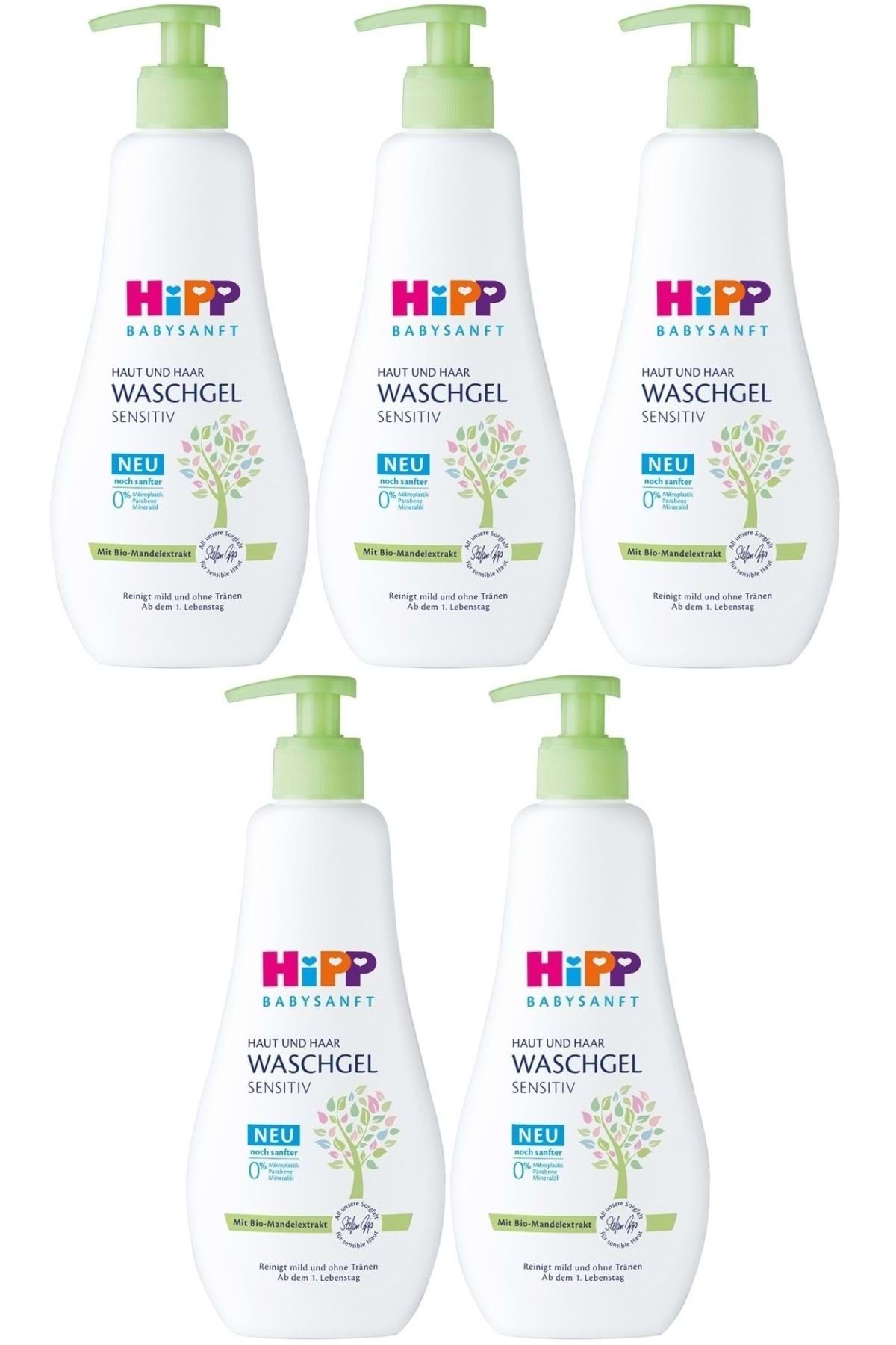 Hipp Babysanft Bebek Saç ve Vücut Banyo Jeli/Waschgel Sensıtıv 400ML (5 Li Set)