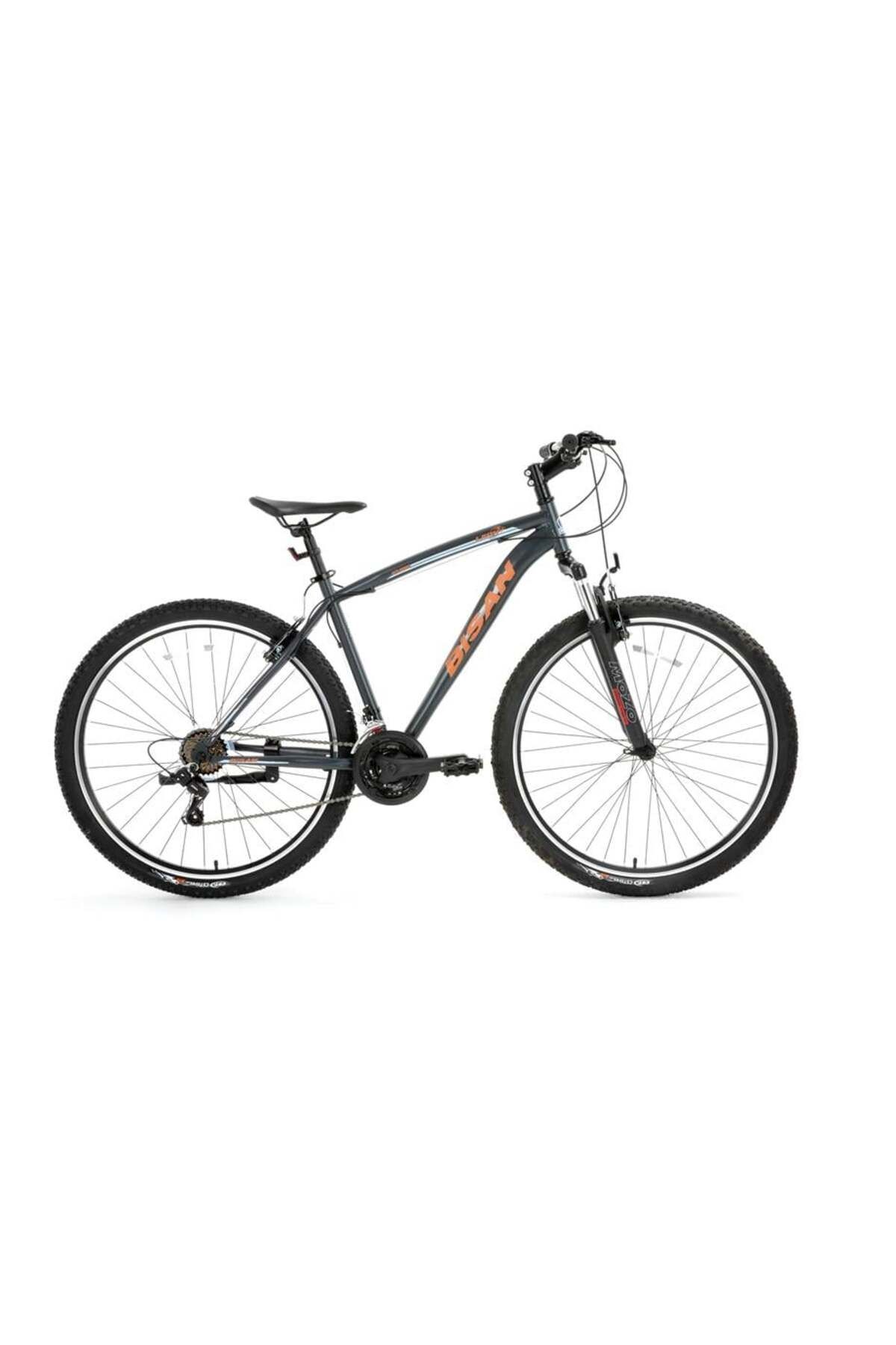 Elioure Erkek Dağ Bisikleti 48cm V 27.5 Jant 21 Vites Mat Gri Turuncu