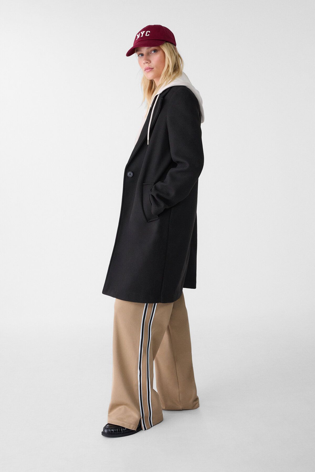 Stradivarius-Soft-touch button-up midi coat 4