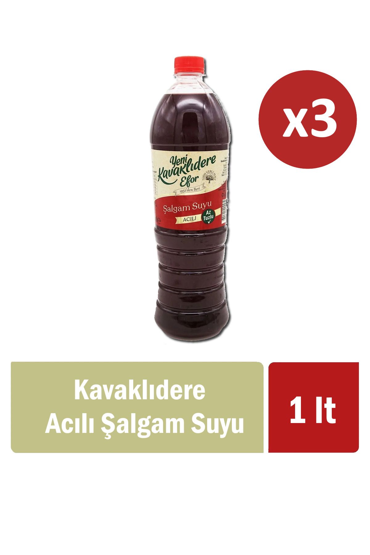 Kavaklıdere Acılı Şalgam Suyu 1 Lt X 3 Adet
